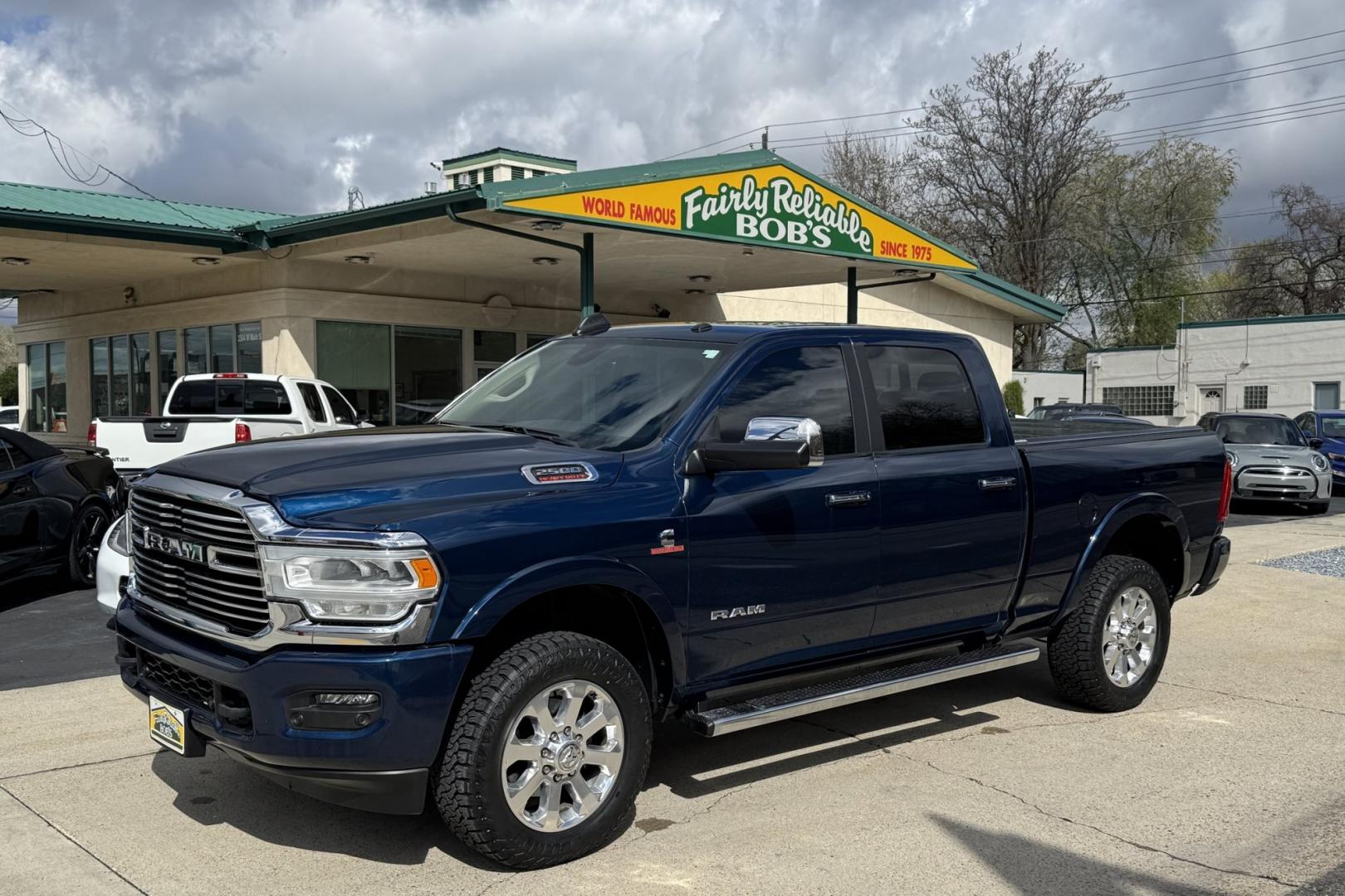 2021 Patriot Blue Pearl Coat /Black RAM 2500 Laramie (3C6UR5FLXMG) with an 6 Cyl 6.7 Liter Cummins Turbo Diesel engine, Automatic 6 Speed transmission, located at 2304 W. Main St., Boise, ID, 83702, (208) 342-7777, 43.622105, -116.218658 - Low Mileage And Well Cared For One Owner Idaho Truck! - Photo#0