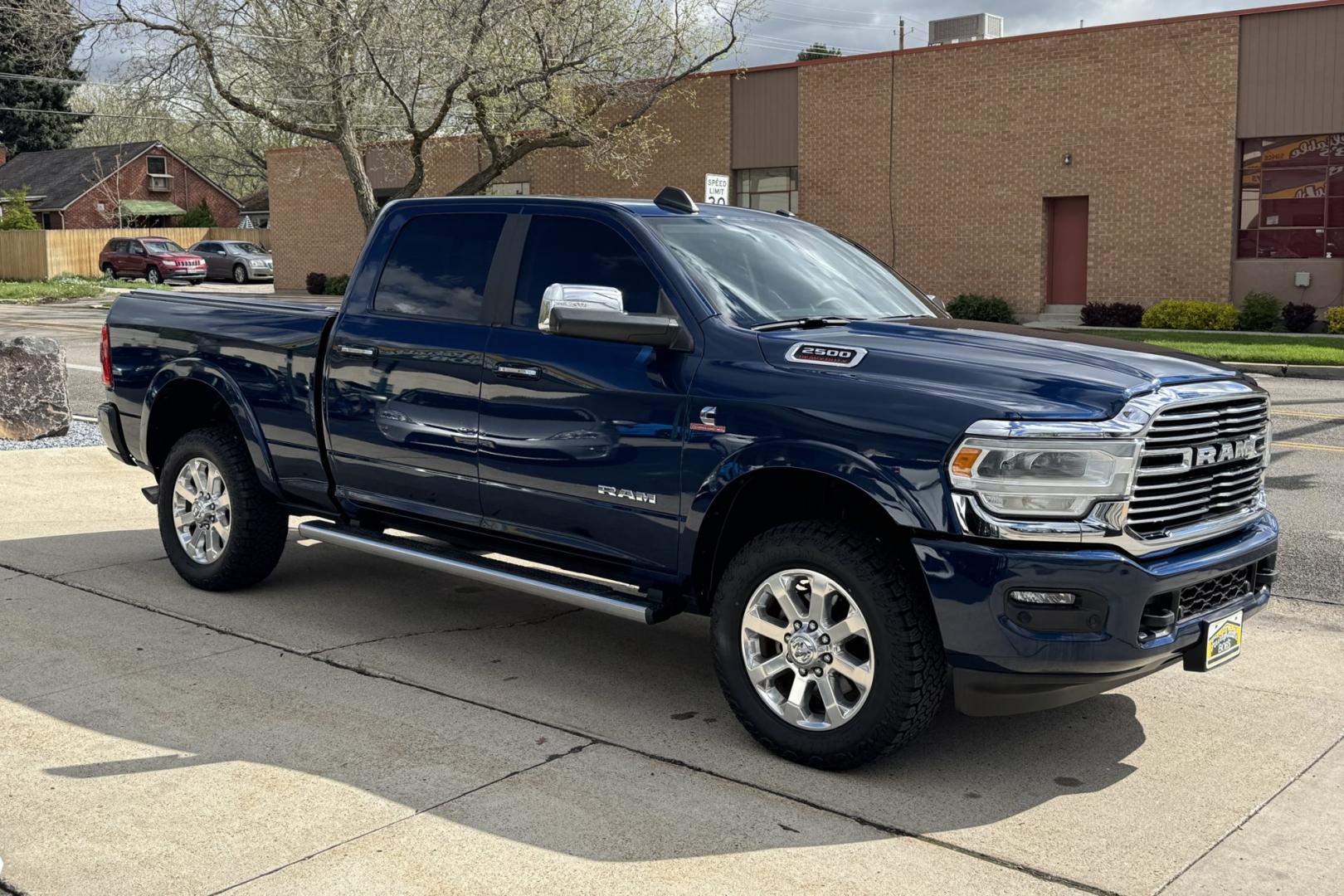 2021 Patriot Blue Pearl Coat /Black RAM 2500 Laramie (3C6UR5FLXMG) with an 6 Cyl 6.7 Liter Cummins Turbo Diesel engine, Automatic 6 Speed transmission, located at 2304 W. Main St., Boise, ID, 83702, (208) 342-7777, 43.622105, -116.218658 - Low Mileage And Well Cared For One Owner Idaho Truck! - Photo#2