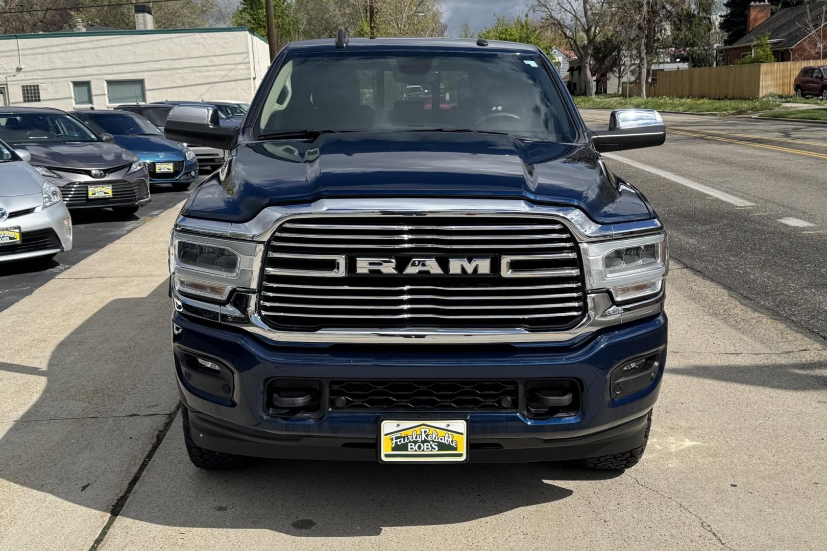 2021 Patriot Blue Pearl Coat /Black RAM 2500 Laramie (3C6UR5FLXMG) with an 6 Cyl 6.7 Liter Cummins Turbo Diesel engine, Automatic 6 Speed transmission, located at 2304 W. Main St., Boise, ID, 83702, (208) 342-7777, 43.622105, -116.218658 - Low Mileage And Well Cared For One Owner Idaho Truck! - Photo#3