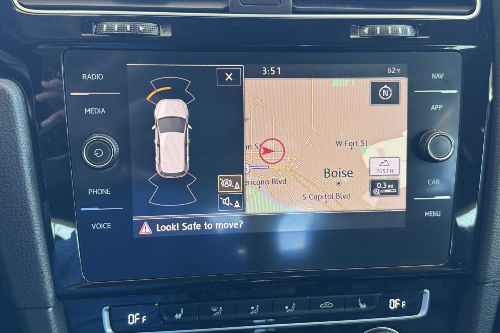 2019 White /Black Volkswagen Golf R 4MOTION (WVWVA7AU9KW) with an 4 Cyl 2.0 Liter Turbo engine, Automatick 7 Speed DSG transmission, located at 2304 W. Main St., Boise, ID, 83702, (208) 342-7777, 43.622105, -116.218658 - Hard To Find! A Blast To Drive! - Photo#6