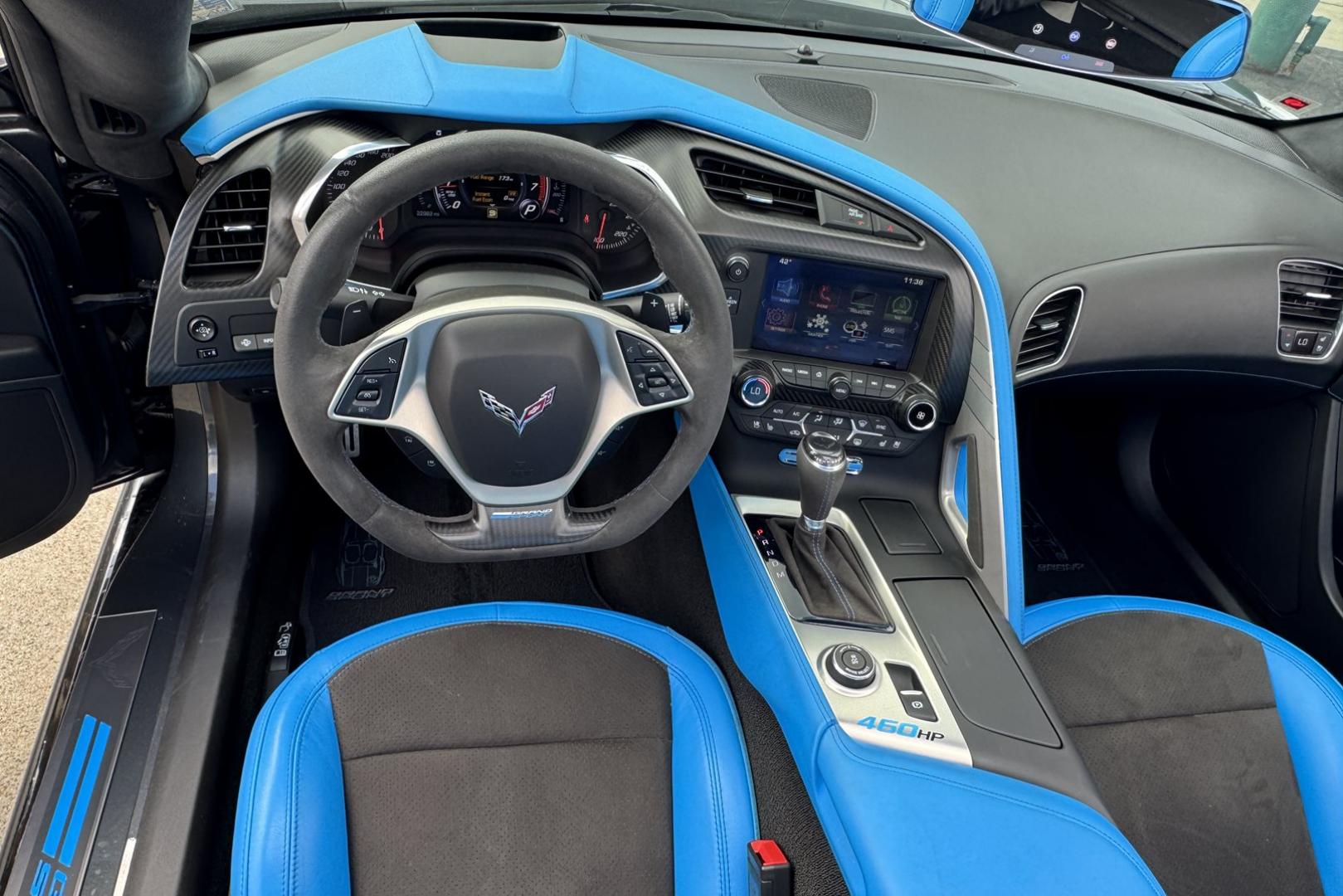 2017 Watkins Glen Gray Metallic /Tension Blue/Black Chevrolet Corvette Grand Sport 3LT (1G1Y12D71H5) with an V8 6.2 Liter engine, Automatic 8 Speed transmission, located at 2304 W. Main St., Boise, ID, 83702, (208) 342-7777, 43.622105, -116.218658 - The 2017 Chevrolet Corvette Grand Sport combines a lightweight architecture, a track-honed aerodynamics package, a naturally aspirated engine to deliver exceptional performance. The Grand Sport Collector Edition features an exclusive Watkins Glen Gray Metallic exterior with Tension Blue hash-mark gr - Photo#6