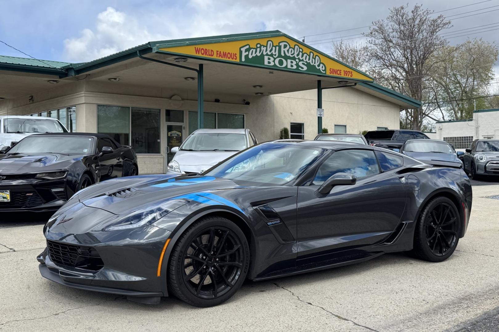2017 Watkins Glen Gray Metallic /Tension Blue/Black Chevrolet Corvette Grand Sport 3LT (1G1Y12D71H5) with an V8 6.2 Liter engine, Automatic 8 Speed transmission, located at 2304 W. Main St., Boise, ID, 83702, (208) 342-7777, 43.622105, -116.218658 - The 2017 Chevrolet Corvette Grand Sport combines a lightweight architecture, a track-honed aerodynamics package, a naturally aspirated engine to deliver exceptional performance. The Grand Sport Collector Edition features an exclusive Watkins Glen Gray Metallic exterior with Tension Blue hash-mark gr - Photo#25