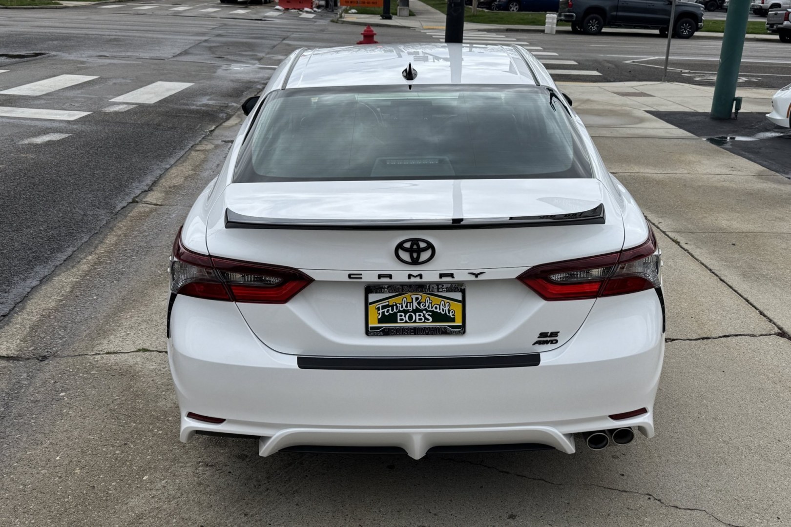 2024 White /Black Toyota Camry SE Nightshade (4T1T11BKXRU) with an 4 Cyl 2.5 Liter engine, Automatic 8 Speed transmission, located at 2304 W. Main St., Boise, ID, 83702, (208) 342-7777, 43.622105, -116.218658 - All Wheel Drive Camry! Remaining Factory Warranty! - Photo#1