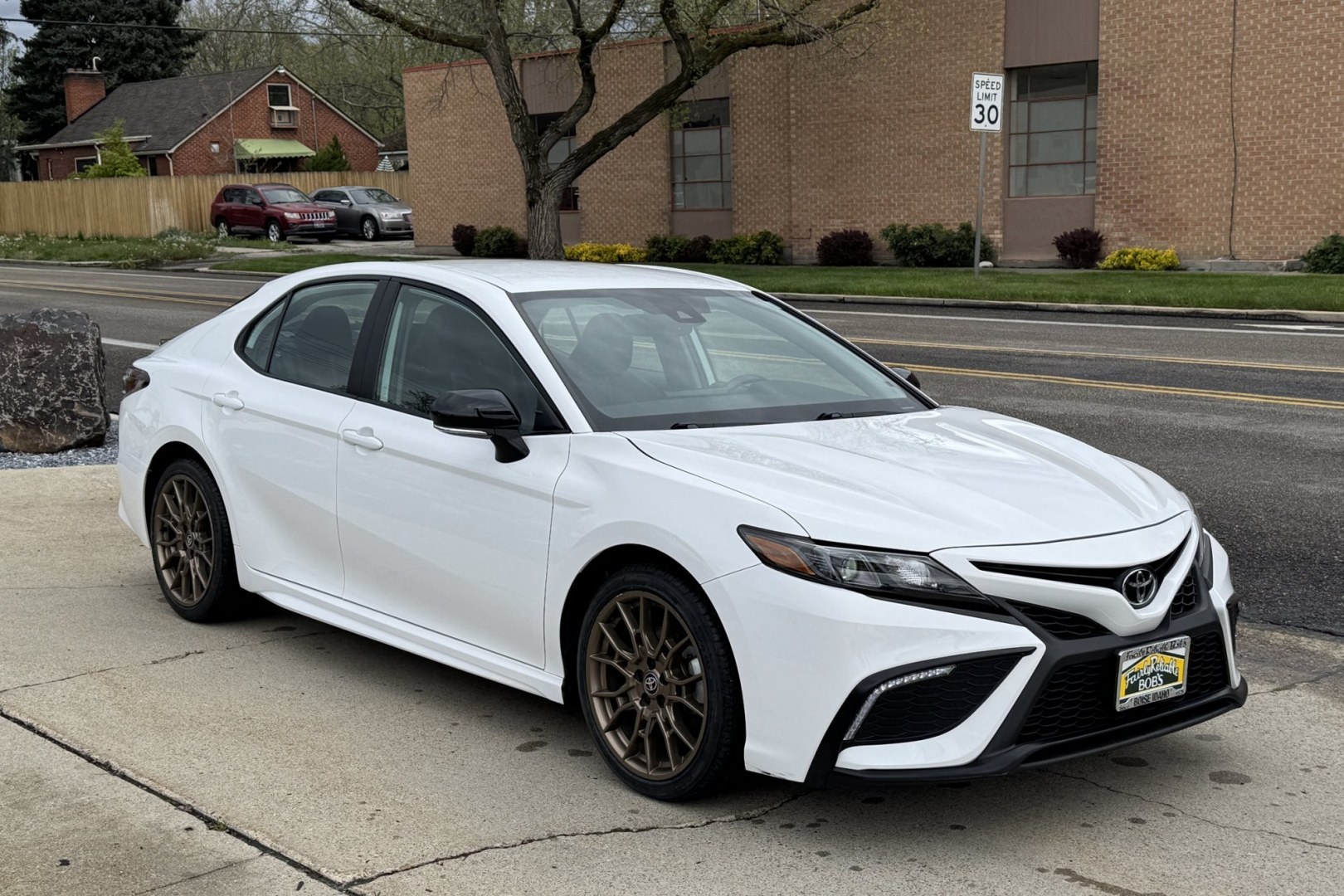 2024 White /Black Toyota Camry SE Nightshade (4T1T11BKXRU) with an 4 Cyl 2.5 Liter engine, Automatic 8 Speed transmission, located at 2304 W. Main St., Boise, ID, 83702, (208) 342-7777, 43.622105, -116.218658 - All Wheel Drive Camry! Remaining Factory Warranty! - Photo#3