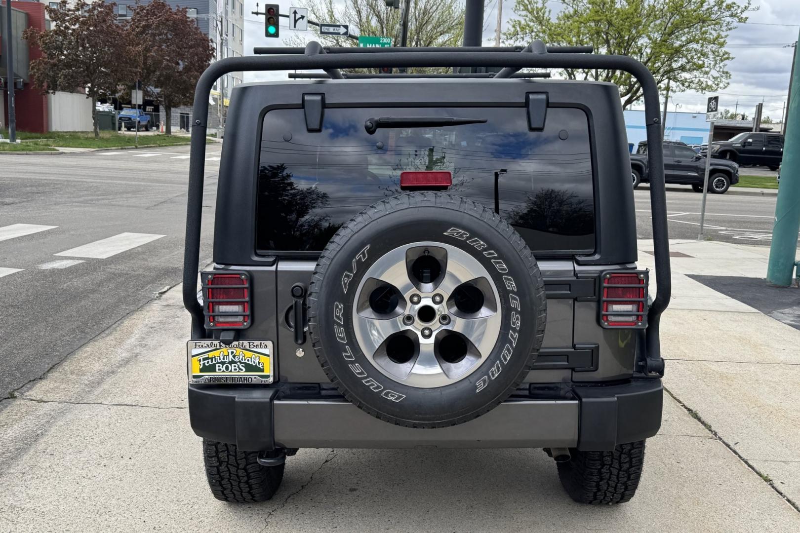 2018 Gray /Black Jeep Wrangler Unlimited Sahara (1C4HJWEG3JL) with an V6 3.6 Liter engine, Automatic transmission, located at 2304 W. Main St., Boise, ID, 83702, (208) 342-7777, 43.622105, -116.218658 - New Tires! Hard Top Too! - Photo#1