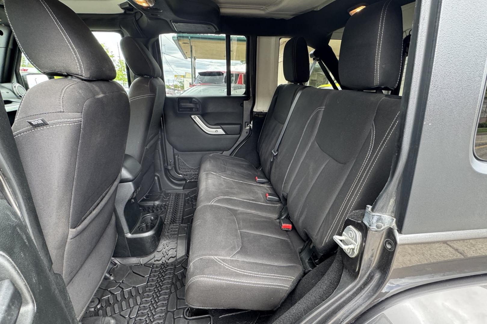 2018 Gray /Black Jeep Wrangler Unlimited Sahara (1C4HJWEG3JL) with an V6 3.6 Liter engine, Automatic transmission, located at 2304 W. Main St., Boise, ID, 83702, (208) 342-7777, 43.622105, -116.218658 - New Tires! Hard Top Too! - Photo#6