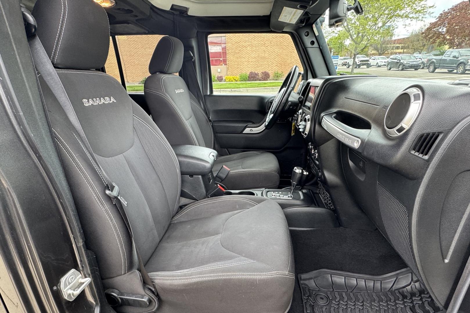 2018 Gray /Black Jeep Wrangler Unlimited Sahara (1C4HJWEG3JL) with an V6 3.6 Liter engine, Automatic transmission, located at 2304 W. Main St., Boise, ID, 83702, (208) 342-7777, 43.622105, -116.218658 - New Tires! Hard Top Too! - Photo#13