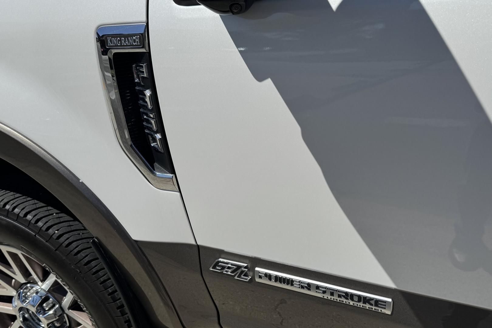 2019 White Platinum /Brownstone Ford F-350 King Ranch (1FT8W3BTXKE) with an V8 6.7 Liter Turbo Diesel engine, Automatic 6 Speed transmission, located at 2304 W. Main St., Boise, ID, 83702, (208) 342-7777, 43.622105, -116.218658 - Only 18k Miles! Optioned With The Best Of Everything! - Photo#4
