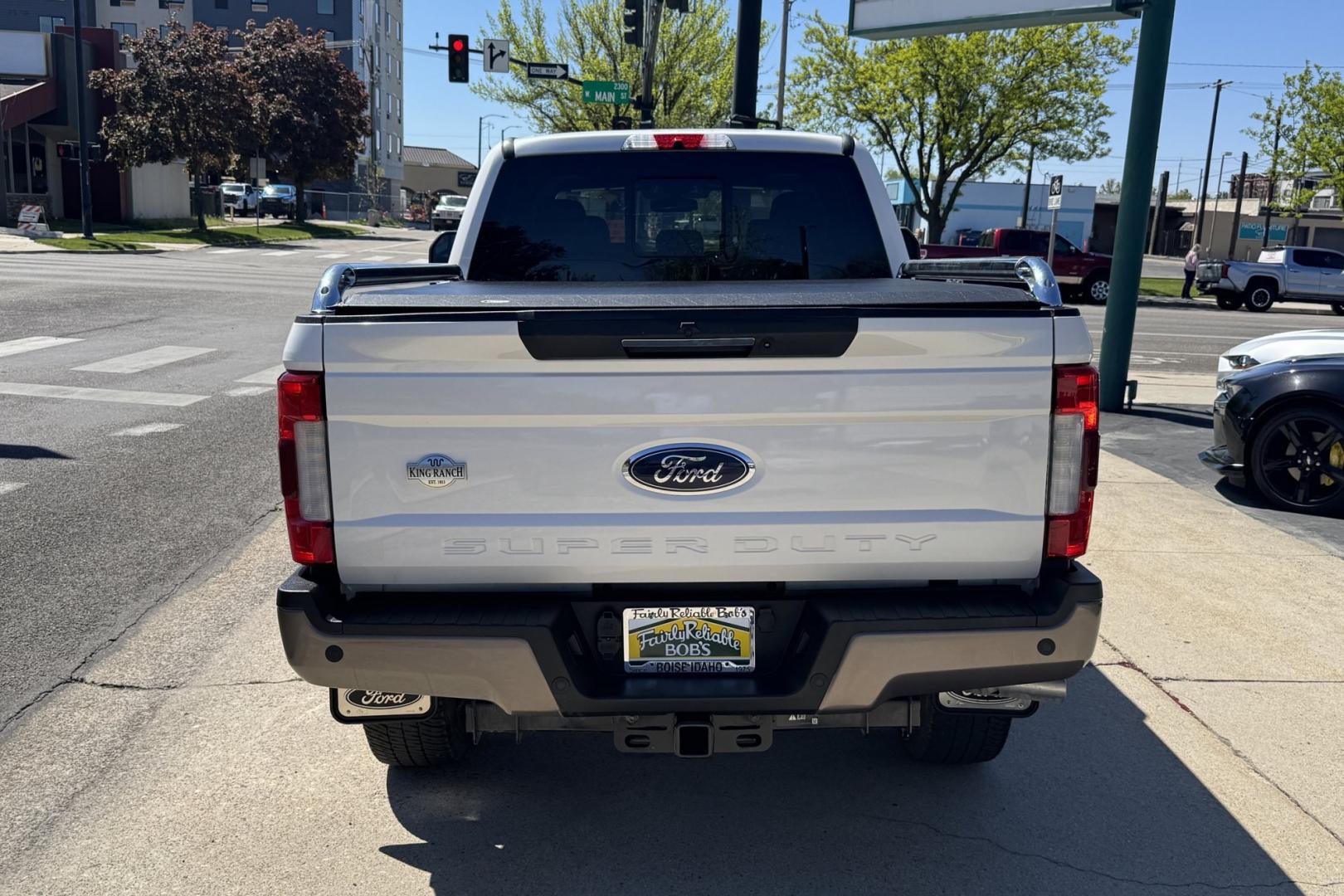 2019 White Platinum /Brownstone Ford F-350 King Ranch (1FT8W3BTXKE) with an V8 6.7 Liter Turbo Diesel engine, Automatic 6 Speed transmission, located at 2304 W. Main St., Boise, ID, 83702, (208) 342-7777, 43.622105, -116.218658 - Only 18k Miles! Optioned With The Best Of Everything! - Photo#1
