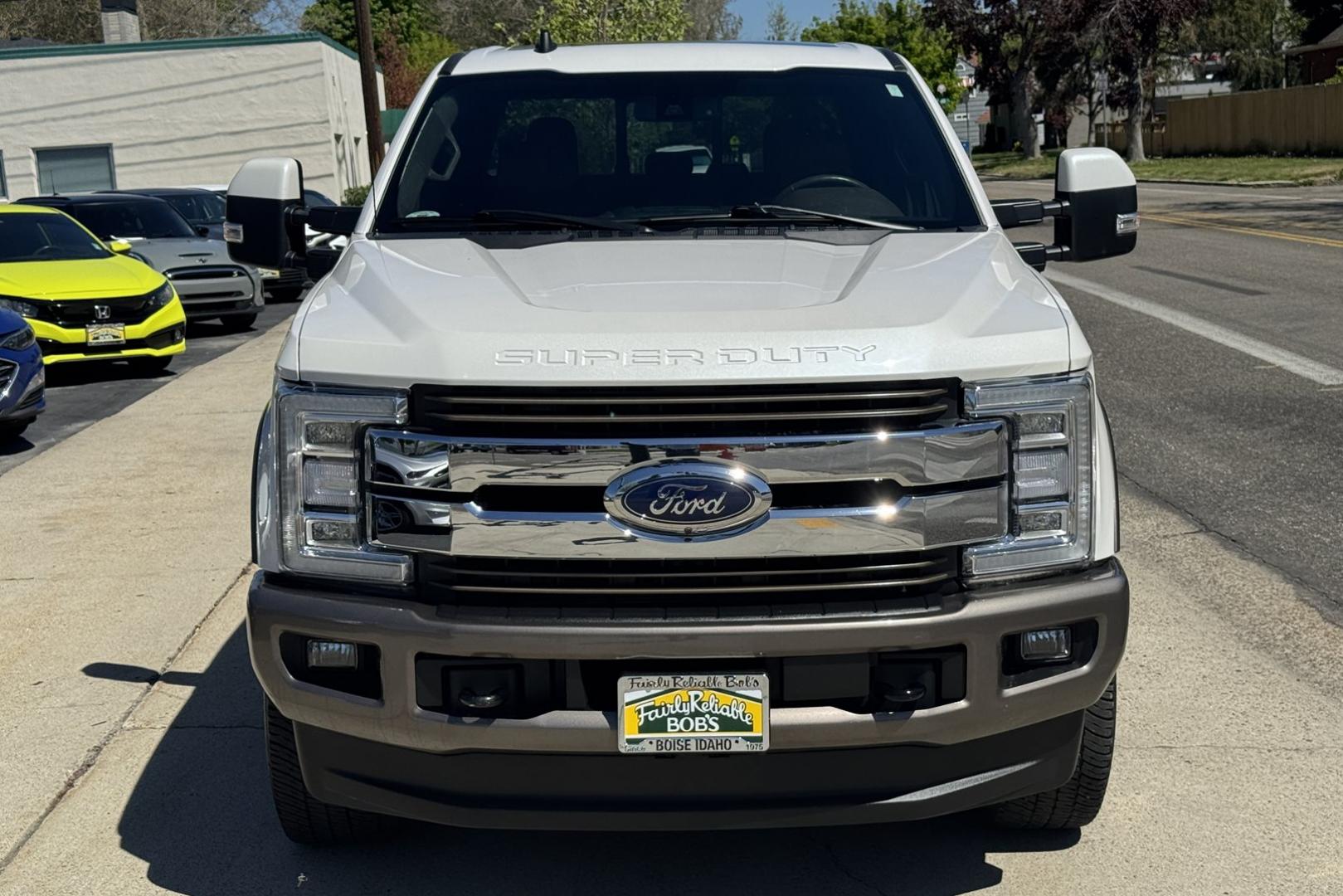 2019 White Platinum /Brownstone Ford F-350 King Ranch (1FT8W3BTXKE) with an V8 6.7 Liter Turbo Diesel engine, Automatic 6 Speed transmission, located at 2304 W. Main St., Boise, ID, 83702, (208) 342-7777, 43.622105, -116.218658 - Only 18k Miles! Optioned With The Best Of Everything! - Photo#3
