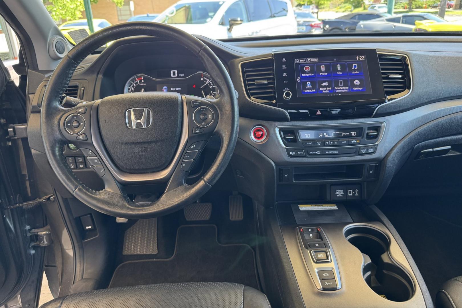 2022 Pacific Pewter Metallic /Black Honda Ridgeline RTL-E (5FPYK3F79NB) with an V6 3.5 Liter engine, Automatic 9 Speed transmission, located at 2304 W. Main St., Boise, ID, 83702, (208) 342-7777, 43.622105, -116.218658 - New Tires! Great Truck! - Photo#16