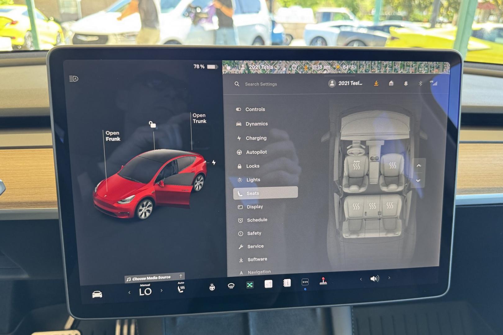 2021 Red Multi-Coat /Black Tesla Y Dual Motor Long Range (5YJYGDEE2MF) with an 75 kWh Lithium-ion battery engine, Automatic transmission, located at 2304 W. Main St., Boise, ID, 83702, (208) 342-7777, 43.622105, -116.218658 - Photo#13