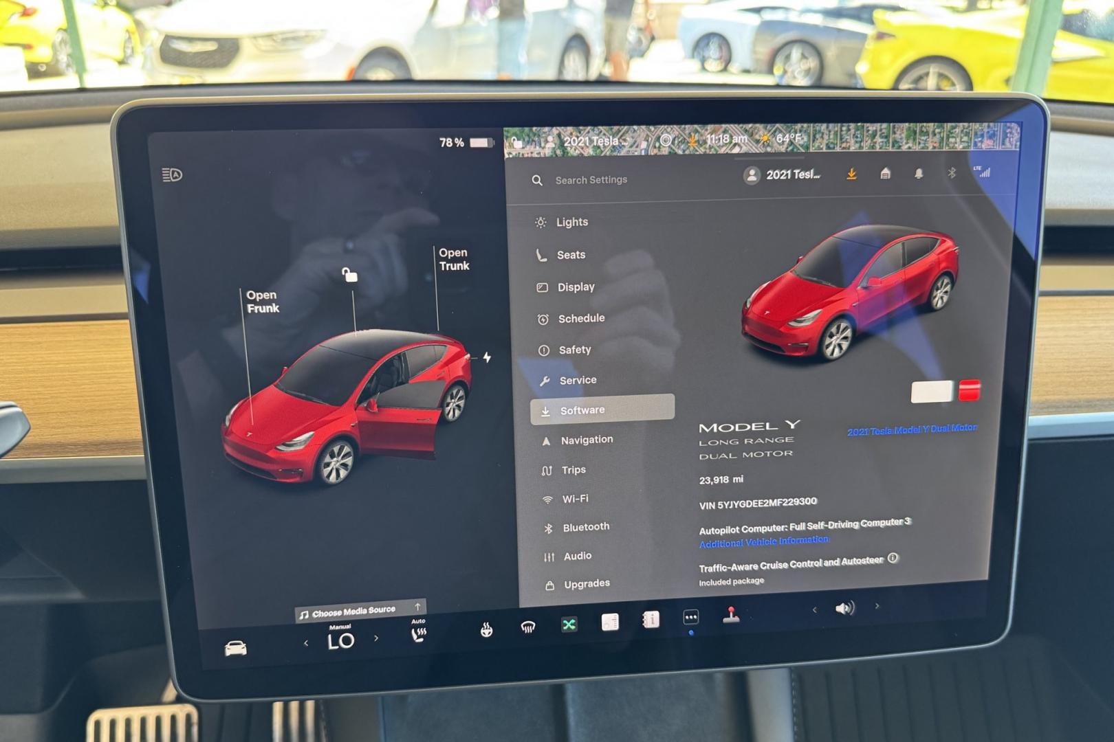 2021 Red Multi-Coat /Black Tesla Y Dual Motor Long Range (5YJYGDEE2MF) with an 75 kWh Lithium-ion battery engine, Automatic transmission, located at 2304 W. Main St., Boise, ID, 83702, (208) 342-7777, 43.622105, -116.218658 - Photo#14