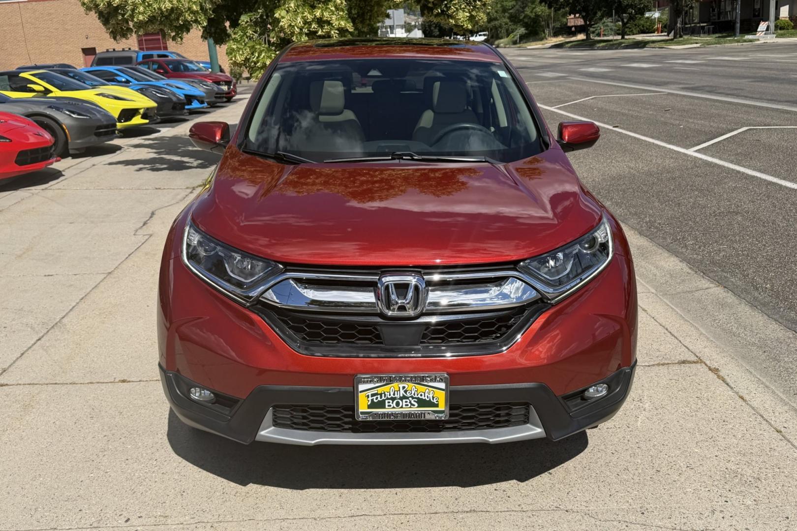 2019 Molten Lava Pearl /Tan Honda CR-V EX (5J6RW2H53KL) with an 4 Cyl 1.5 Liter Turbo engine, Automatic transmission, located at 2304 W. Main St., Boise, ID, 83702, (208) 342-7777, 43.622105, -116.218658 - Rare Color With New Tires, Low Mileage And All Wheel Drive!- Photo#3