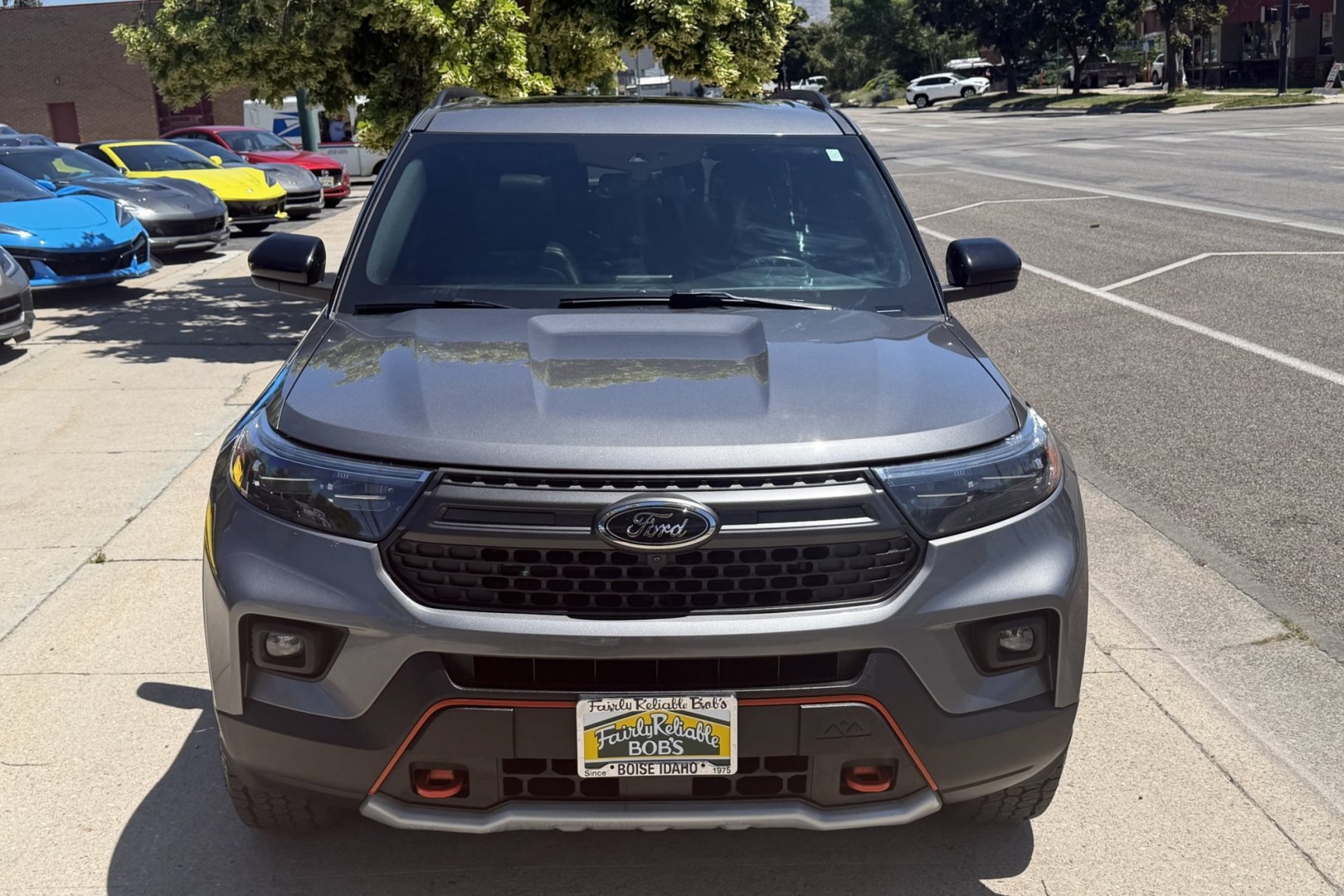 2022 Carbonized Gray Metallic /Deep Cypress Ford Explorer Timberline (1FMSK8JH4NG) with an 4 Cyl 2.3 Liter Turbo engine, Automatic 10 Speed transmission, located at 2304 W. Main St., Boise, ID, 83702, (208) 342-7777, 43.622105, -116.218658 - New Tires! Seats 6! Nicely Optioned With Safety And Performance! - Photo#3