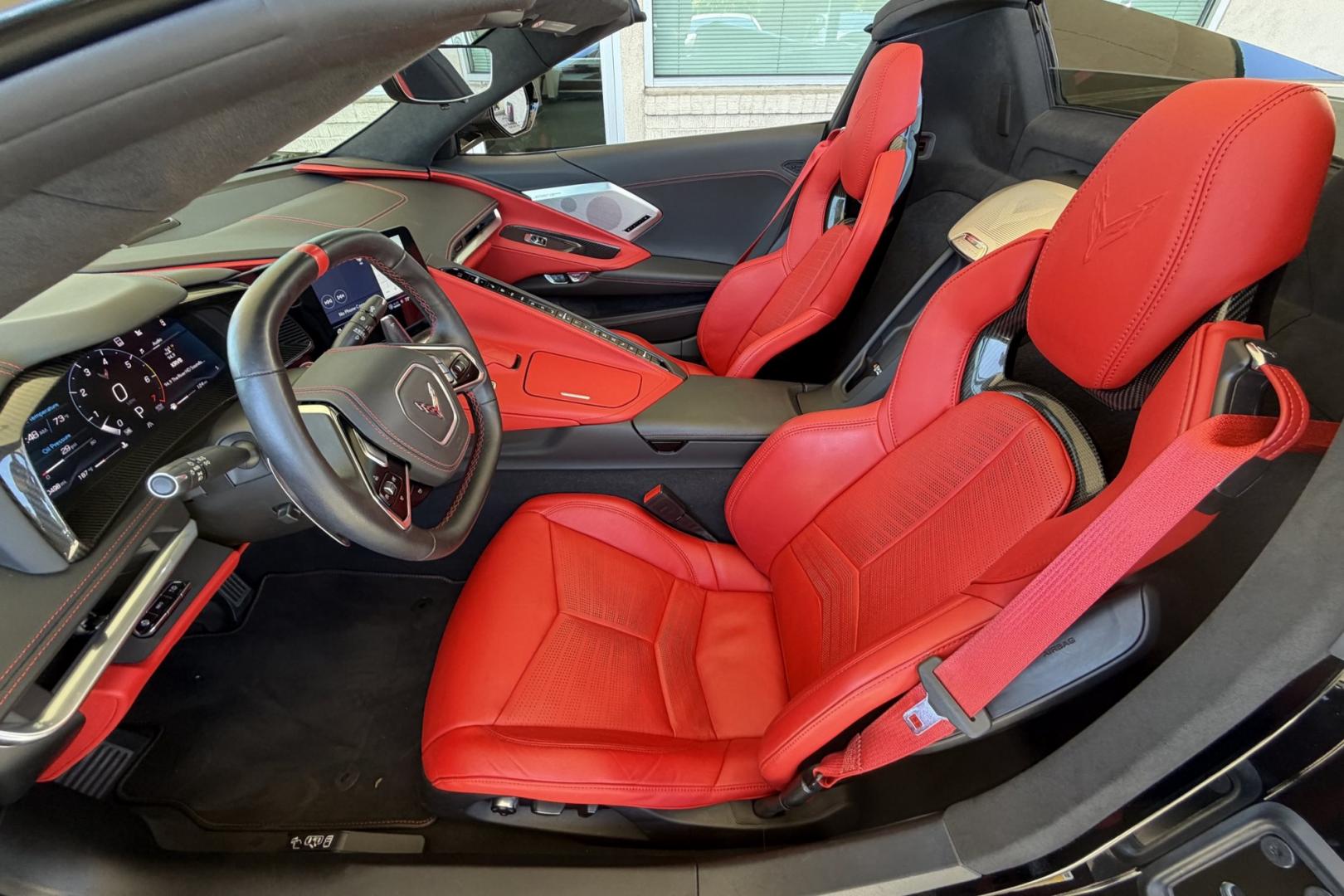 2021 Black /Adrenaline Red Chevrolet Corvette Stingray Convertible 3LT Z51 (1G1YC3D44M5) with an V8 6.2 Liter engine, Automatic 8 Speed transmission, located at 2304 W. Main St., Boise, ID, 83702, (208) 342-7777, 43.622105, -116.218658 - Highly Optioned And Beautiful!- Photo#17
