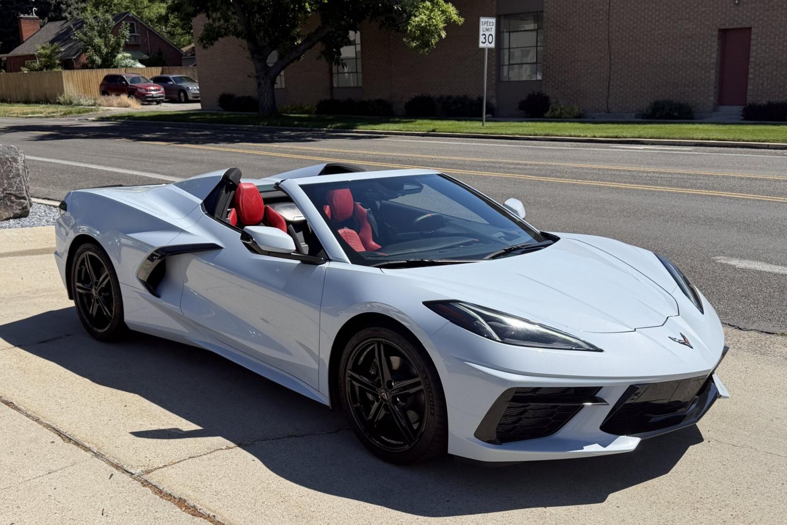 2024 Ceramic Matrix Gray /Adrenaline Red Chevrolet Corvette Stingray Convertible 2LT (1G1YB3D45R5) with an V8 6.2 Liter engine, Automatic 8 Speed transmission, located at 2304 W. Main St., Boise, ID, 83702, (208) 342-7777, 43.622105, -116.218658 - Stunning! Low Mileage And Ready To Go!- Photo#2