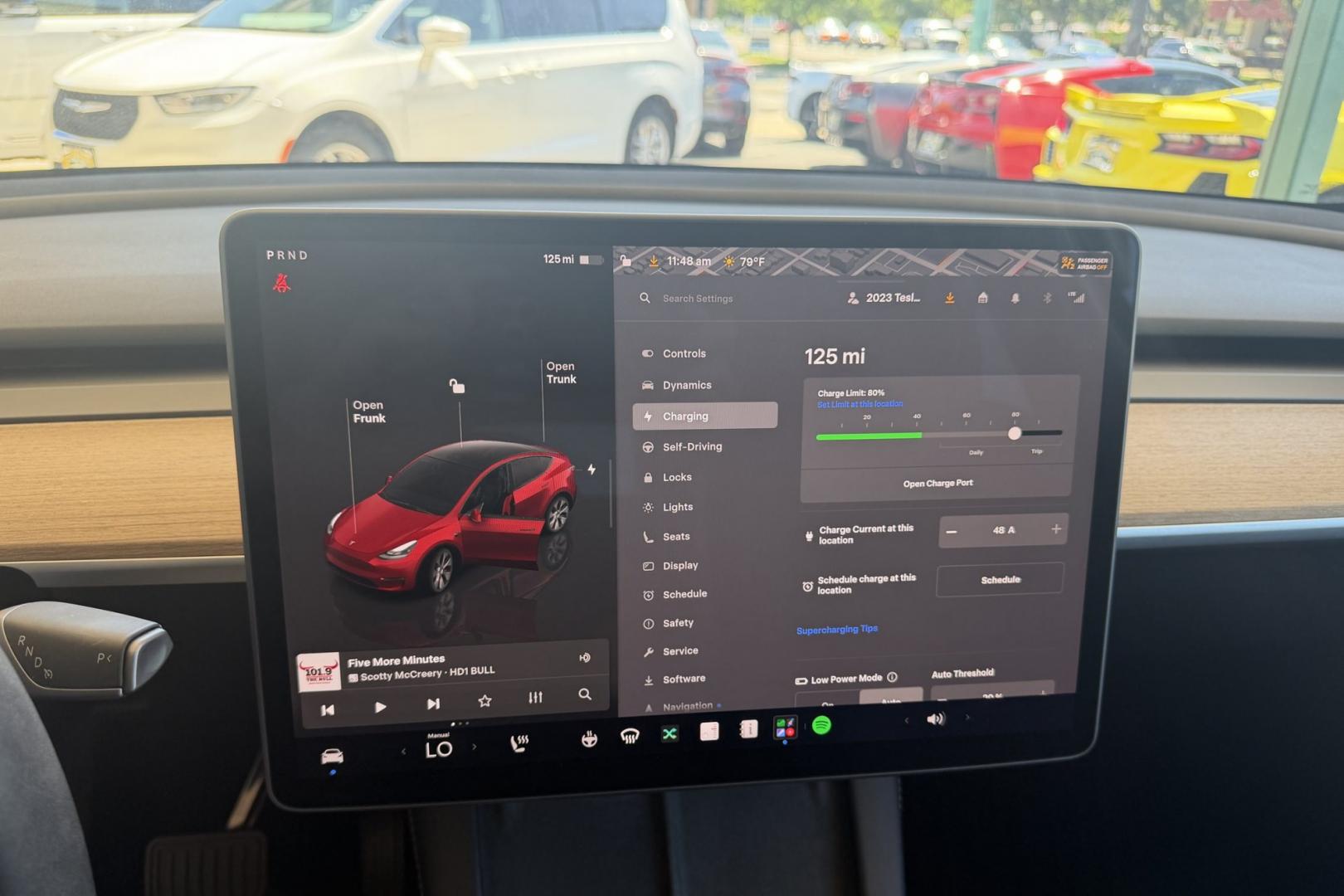 2023 Red Multi-Coat /Black Tesla Y Long Range Dual Motor (7SAYGDEE3PA) with an 75 kWh engine, Automatic transmission, located at 2304 W. Main St., Boise, ID, 83702, (208) 342-7777, 43.622105, -116.218658 - All Wheel Drive! With Full Self Driving Computer 4!- Photo#21
