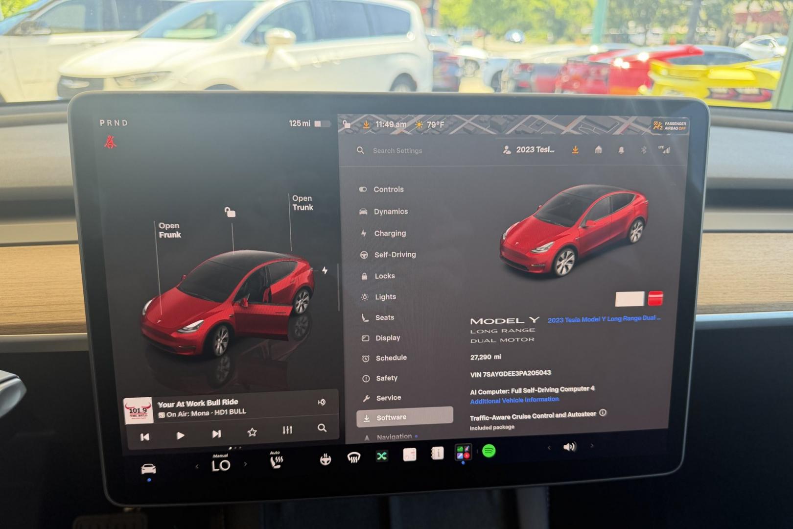2023 Red Multi-Coat /Black Tesla Y Long Range Dual Motor (7SAYGDEE3PA) with an 75 kWh engine, Automatic transmission, located at 2304 W. Main St., Boise, ID, 83702, (208) 342-7777, 43.622105, -116.218658 - All Wheel Drive! With Full Self Driving Computer 4!- Photo#25