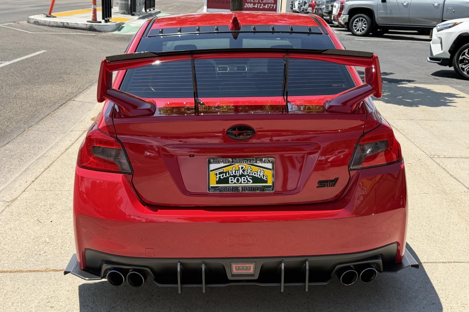2018 Pure Red /Black/Red Subaru WRX STi (JF1VA2N67J9) with an H4 2.5 Liter Turbo engine, 6 Speed transmission, located at 2304 W. Main St., Boise, ID, 83702, (208) 342-7777, 43.622105, -116.218658 - Stunning WRX STi !- Photo#1