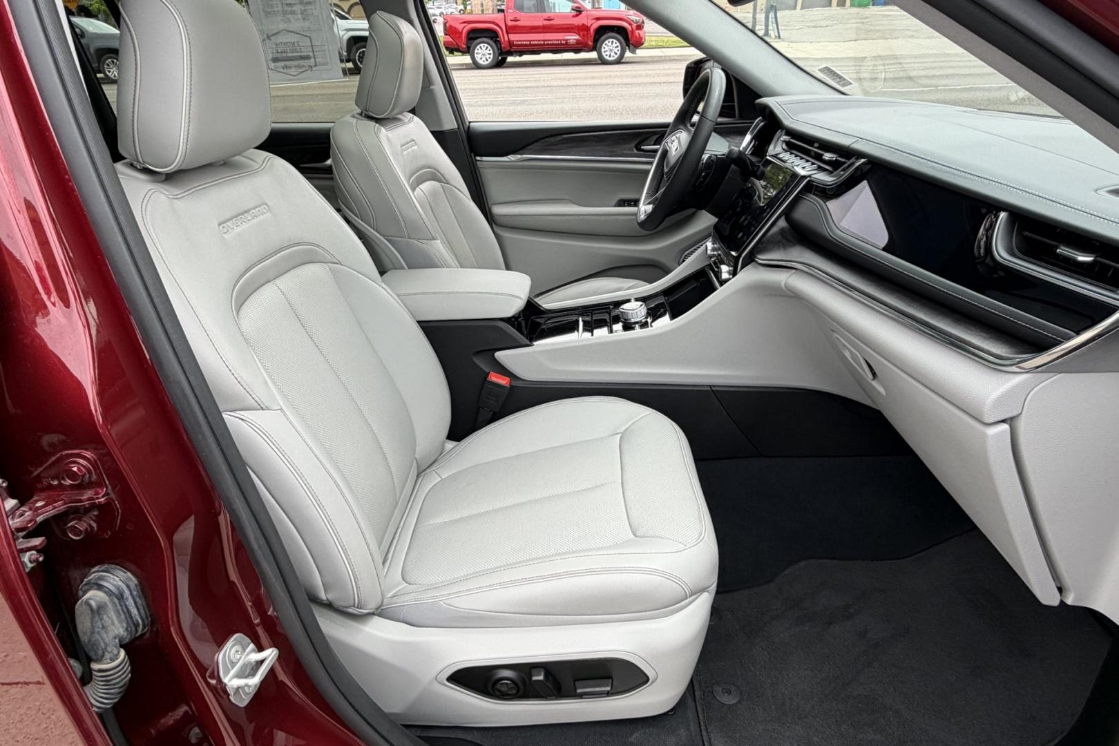 2023 Velvet Red Pearl /Gray Jeep Grand Cherokee L Overland (1C4RJKDGXP8) with an V6 3.6 Liter engine, Automatic 8 Speed transmission, located at 2304 W. Main St., Boise, ID, 83702, (208) 342-7777, 43.622105, -116.218658 - New Tires! Highly Optioned With Comfort, Safety And Power!- Photo#21