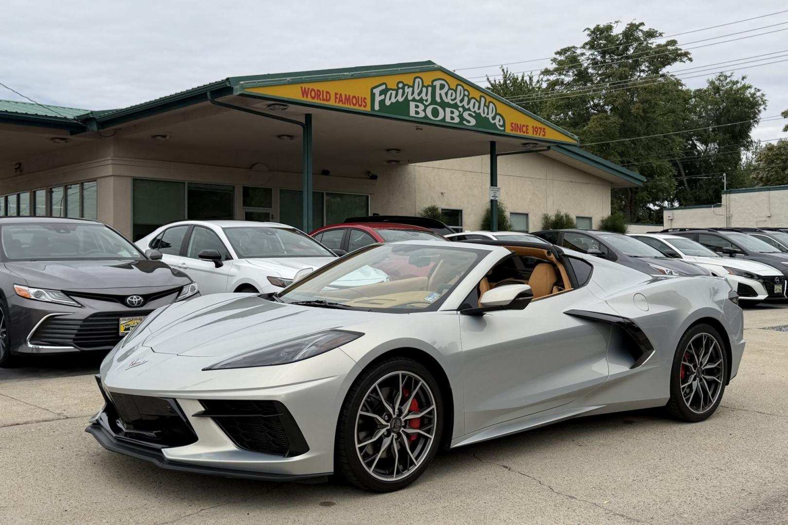 2023 Silver Flare Metallic /Natural Dipped Chevrolet Corvette Stingray 3LT Z51 (1G1YC2D48P5) with an V8 6.2 Liter engine, Automatic 8 Speed transmission, located at 2304 W. Main St., Boise, ID, 83702, (208) 342-7777, 43.622105, -116.218658 - Rare Silver Flare Metallic! 3LT Z51 w/ Lift!- Photo#0