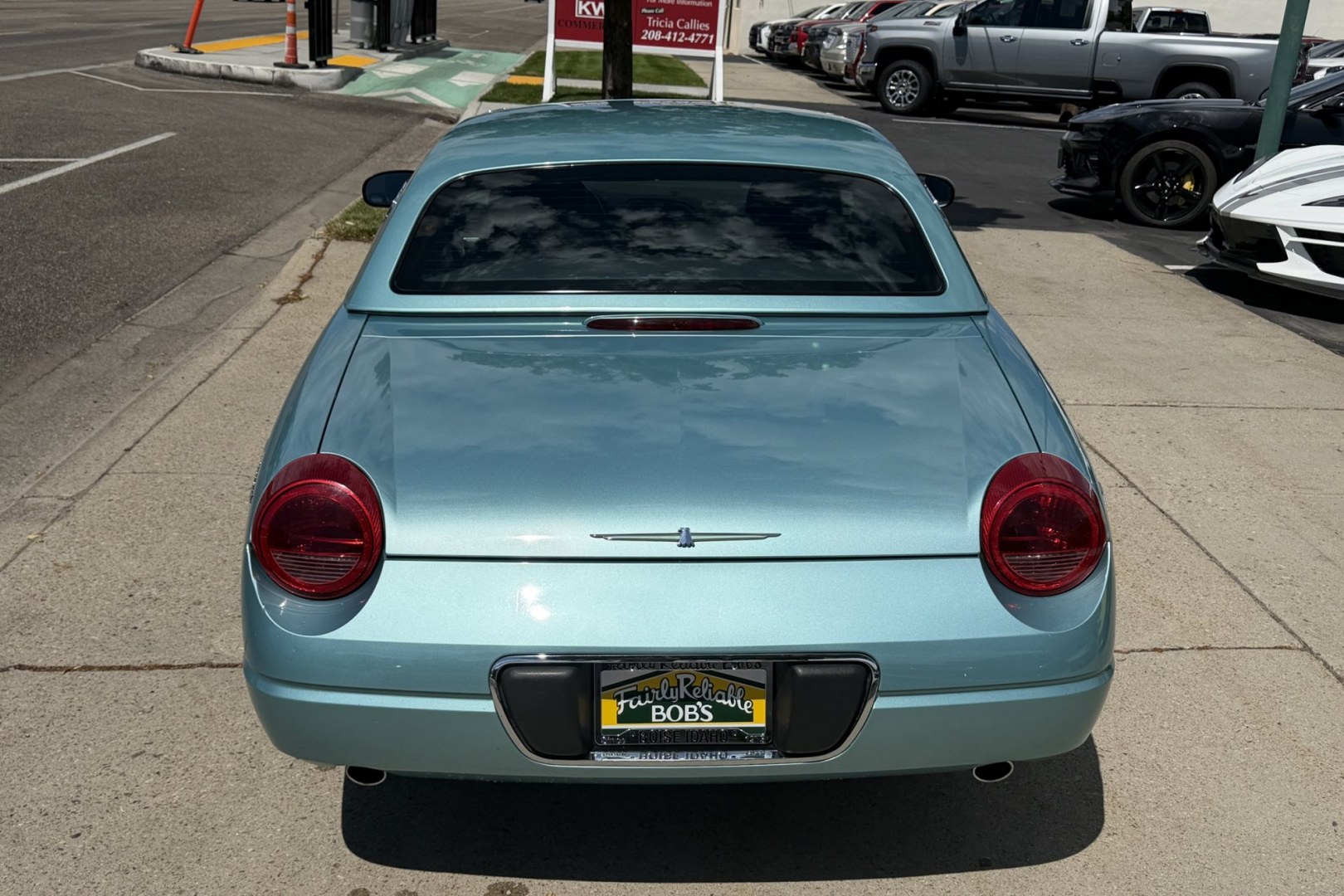 2002 Thunderbird Blue /Thunderbird Blue Ford Thunderbird Deluxe (1FAHP60A22Y) with an V8 3.9 Liter engine, Automatic transmission, located at 2304 W. Main St., Boise, ID, 83702, (208) 342-7777, 43.622105, -116.218658 - Stunning And Rare Color Combination! Hardtop And Power Convertible Soft Top!- Photo#1