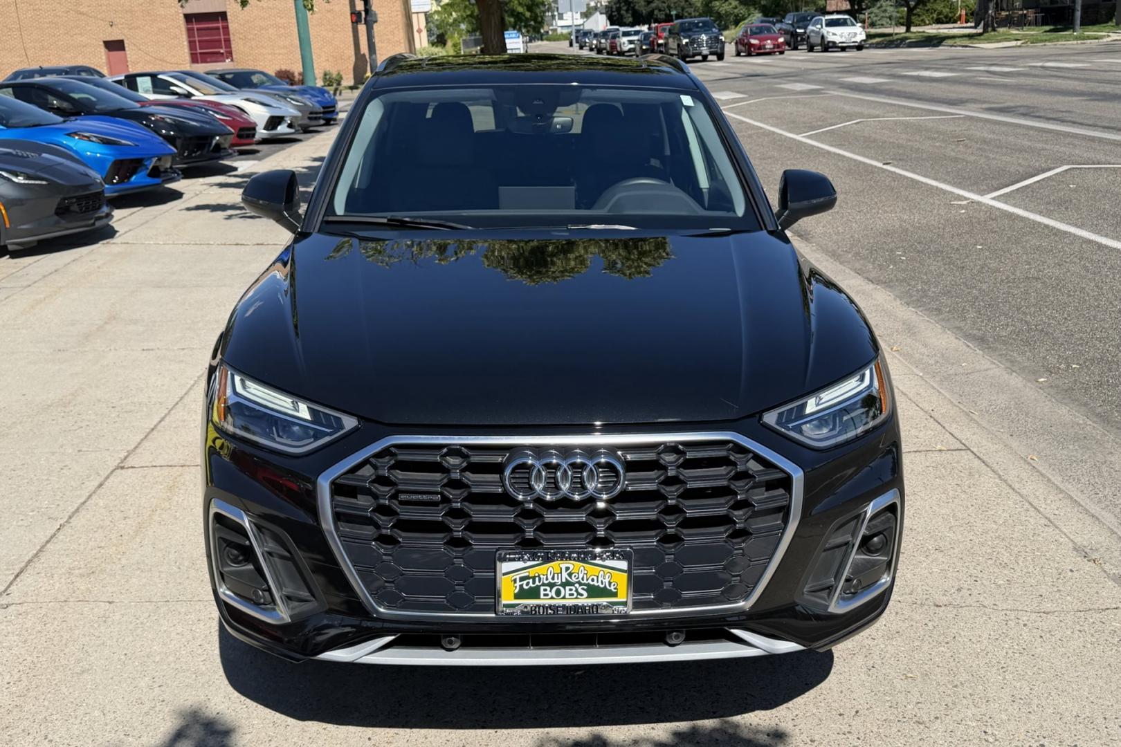 2024 Mythos Black /Black Audi Q5 S-Line (WA1GAAFY5R2) with an 4 Cyl 2.0 Liter Turbo engine, Automatic 7 Speed transmission, located at 2304 W. Main St., Boise, ID, 83702, (208) 342-7777, 43.622105, -116.218658 - Remaining Factory Warranty! Smooth Ride!- Photo#3