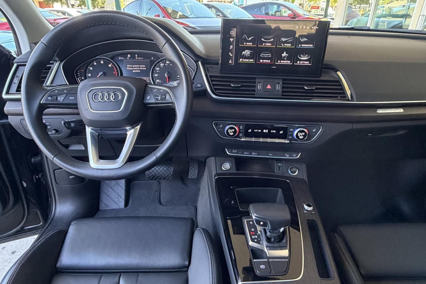 2024 Mythos Black /Black Audi Q5 S-Line (WA1GAAFY5R2) with an 4 Cyl 2.0 Liter Turbo engine, Automatic 7 Speed transmission, located at 2304 W. Main St., Boise, ID, 83702, (208) 342-7777, 43.622105, -116.218658 - Remaining Factory Warranty! Smooth Ride!- Photo#14