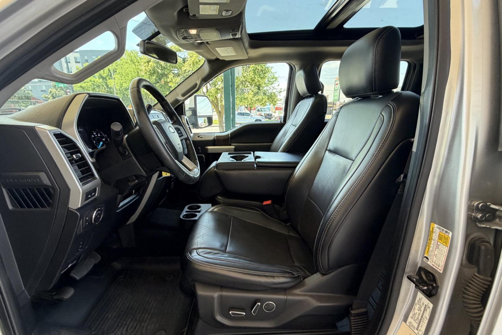 2019 Silver /Black Ford F-350 Lariat (1FT8W3BT7KE) with an V8 6.7 Liter Powerstroke Turbo Diesel engine, Automatic 6 Speed transmission, located at 2304 W. Main St., Boise, ID, 83702, (208) 342-7777, 43.622105, -116.218658 - Front Bench Split Seating For 6! Long Bed! Ready To Haul!- Photo#17