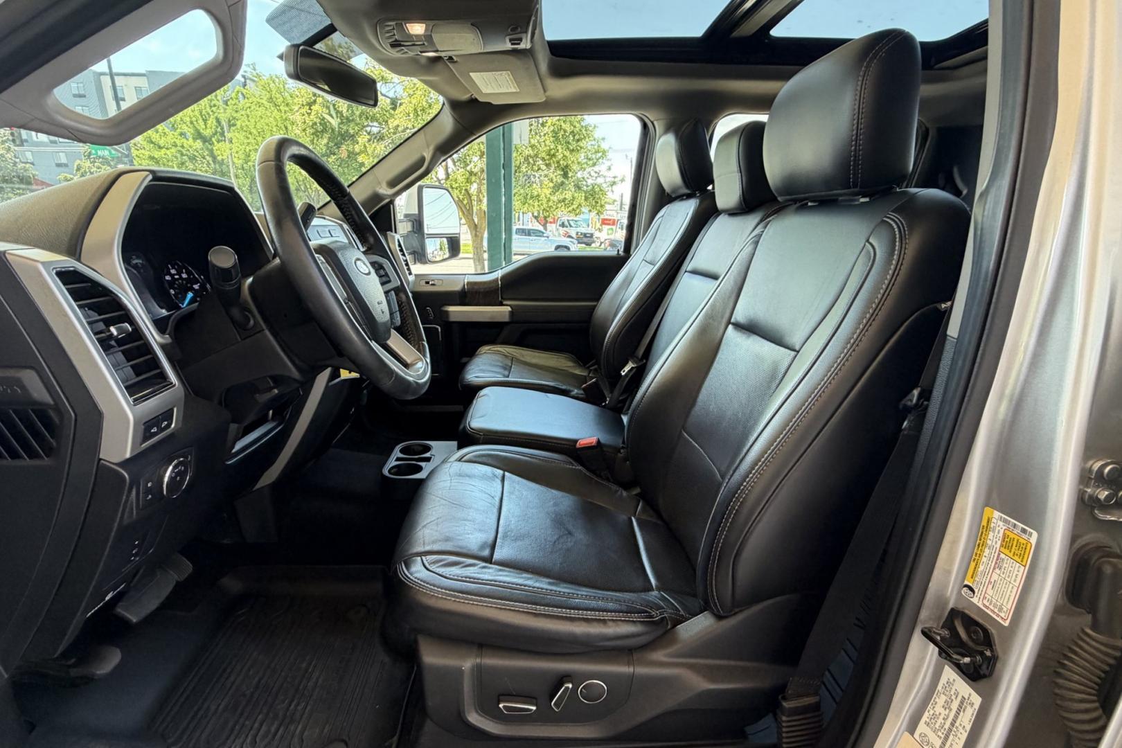 2019 Silver /Black Ford F-350 Lariat (1FT8W3BT7KE) with an V8 6.7 Liter Powerstroke Turbo Diesel engine, Automatic 6 Speed transmission, located at 2304 W. Main St., Boise, ID, 83702, (208) 342-7777, 43.622105, -116.218658 - Front Bench Split Seating For 6! Long Bed! Ready To Haul!- Photo#18