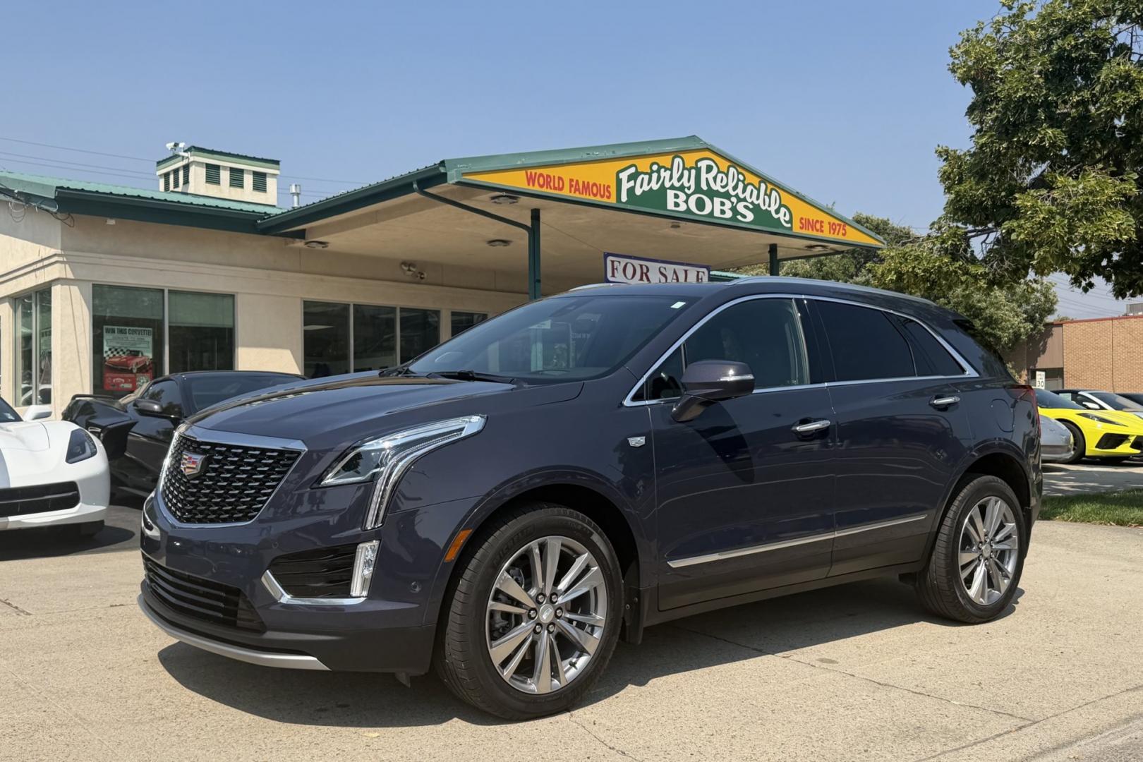 2024 Midnight Sky Metallic /Jet Black Cadillac XT5 Premium Luxury (1GYKNDR42RZ) with an 4 Cyl 2.0 Liter Turbo engine, Automatic 9 Speed transmission, located at 2304 W. Main St., Boise, ID, 83702, (208) 342-7777, 43.622105, -116.218658 - Stunning! Low Mileage! Remaining Factory Warranty Too!- Photo#0