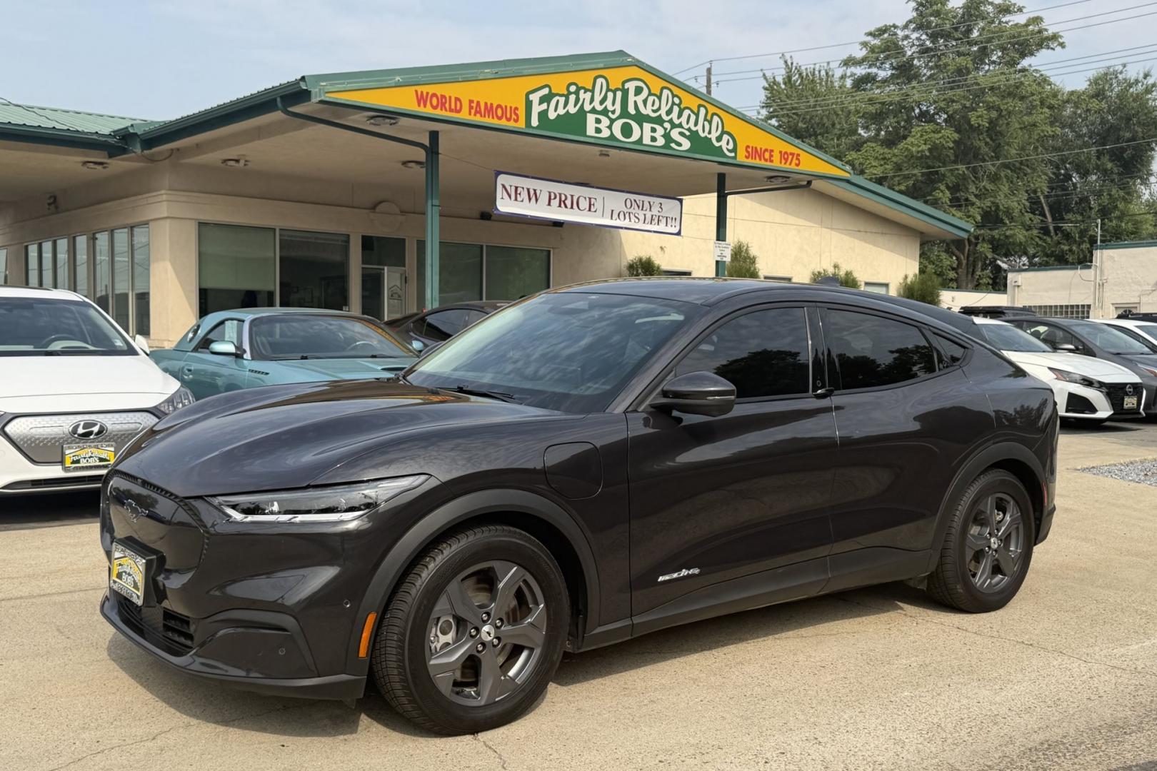 2021 Dark Matter Grey Pearl /Black Ford Mustang Mach-E Select (3FMTK1SS4MM) with an 68 kWh engine, Automatic transmission, located at 2304 W. Main St., Boise, ID, 83702, (208) 342-7777, 43.622105, -116.218658 - All Wheel Drive! Loaded With Safety And Comfort Features!- Photo#0