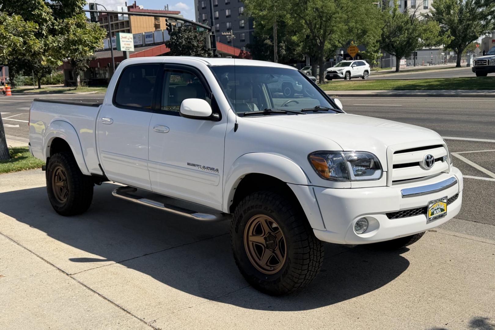 2005 Super White /Tan Toyota Tundra Limited (5TBDT48175S) with an V8 4.7 Liter engine, Automatic transmission, located at 2304 W. Main St., Boise, ID, 83702, (208) 342-7777, 43.622105, -116.218658 - New Wheels And Tires! Clean Tundra!- Photo#2