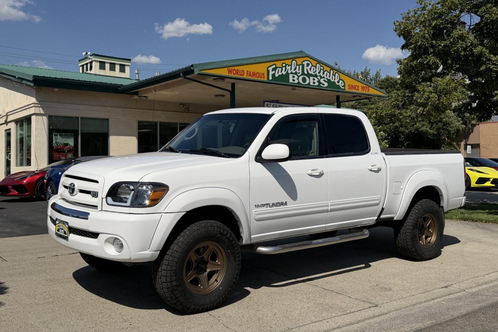 2005 Super White /Tan Toyota Tundra Limited (5TBDT48175S) with an V8 4.7 Liter engine, Automatic transmission, located at 2304 W. Main St., Boise, ID, 83702, (208) 342-7777, 43.622105, -116.218658 - New Wheels And Tires! Clean Tundra!- Photo#0