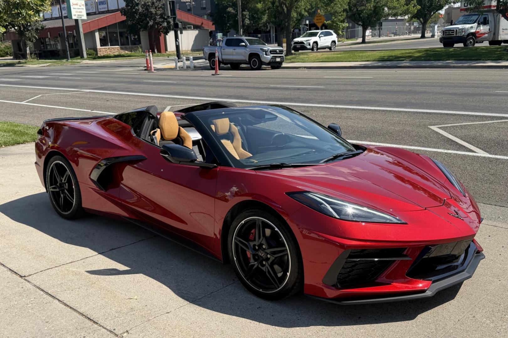 2024 Red Mist Metallic /Natural Dipped Chevrolet Corvette Stingray 2LT (1G1YB3D48R5) with an V8 6.2 Liter engine, Automatic 8 Speed transmission, located at 2304 W. Main St., Boise, ID, 83702, (208) 342-7777, 43.622105, -116.218658 - Stunning 2LT Package With Lift! Remaining Factory Warranty Too!- Photo#2