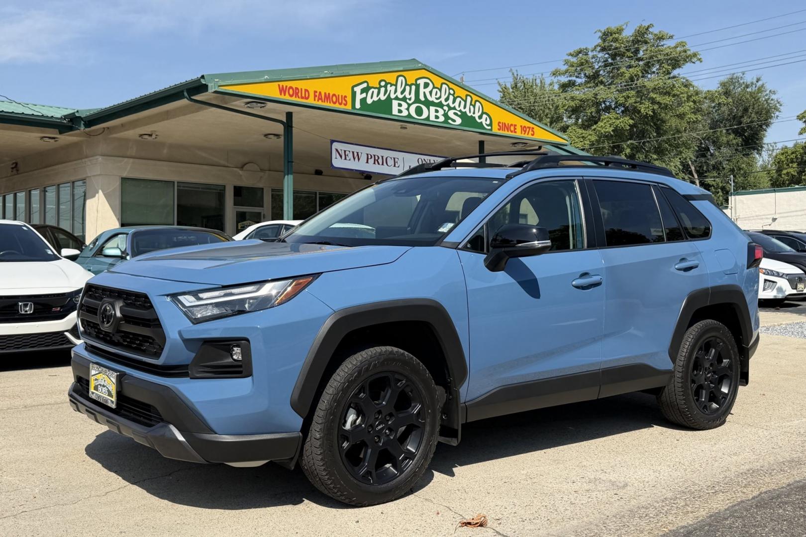2024 Cavalry Blue /Black Toyota RAV4 TRD Off Road (2T3S1RFV9RW) with an 4 Cyl 2.5 Liter engine, Automatic 8 Speed transmission, located at 2304 W. Main St., Boise, ID, 83702, (208) 342-7777, 43.622105, -116.218658 - Remaining Factory Warranty! Capable Off Road RAV4!- Photo#0