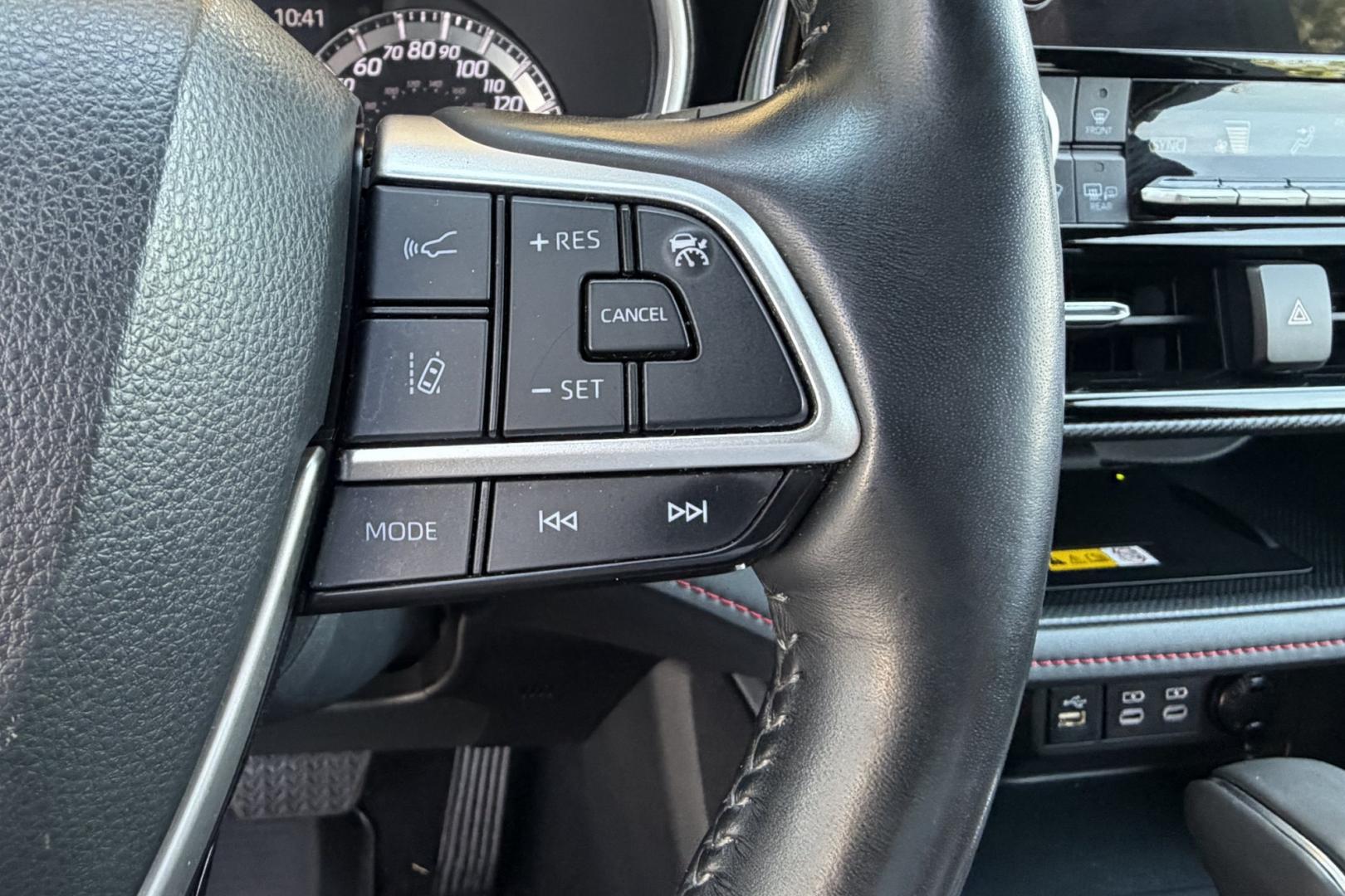 2023 Dark Blue Pearl /Red/Black Toyota Highlander XSE (5TDKDRBH9PS) with an 4 Cyl 2.4 Liter Turbo engine, Automatic 8 Speed transmission, located at 2304 W. Main St., Boise, ID, 83702, (208) 342-7777, 43.622105, -116.218658 - Highly Optioned, 7 Passenger And Clean!- Photo#10