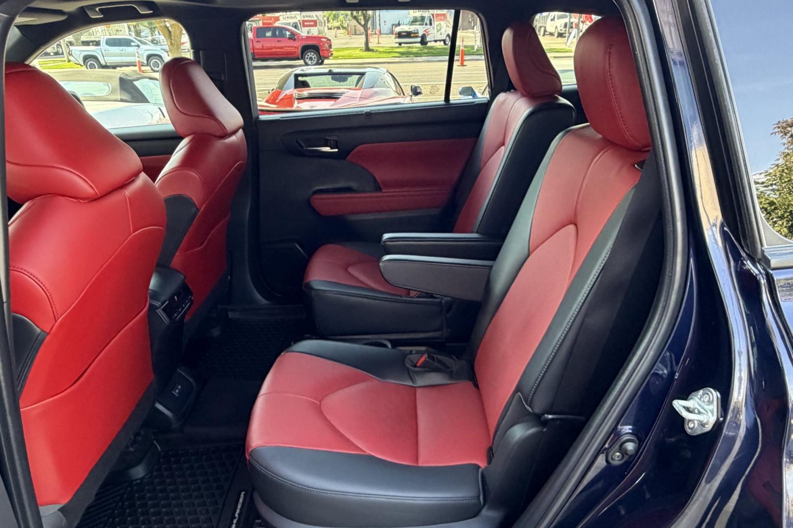 2023 Dark Blue Pearl /Red/Black Toyota Highlander XSE (5TDKDRBH9PS) with an 4 Cyl 2.4 Liter Turbo engine, Automatic 8 Speed transmission, located at 2304 W. Main St., Boise, ID, 83702, (208) 342-7777, 43.622105, -116.218658 - Highly Optioned, 7 Passenger And Clean!- Photo#14
