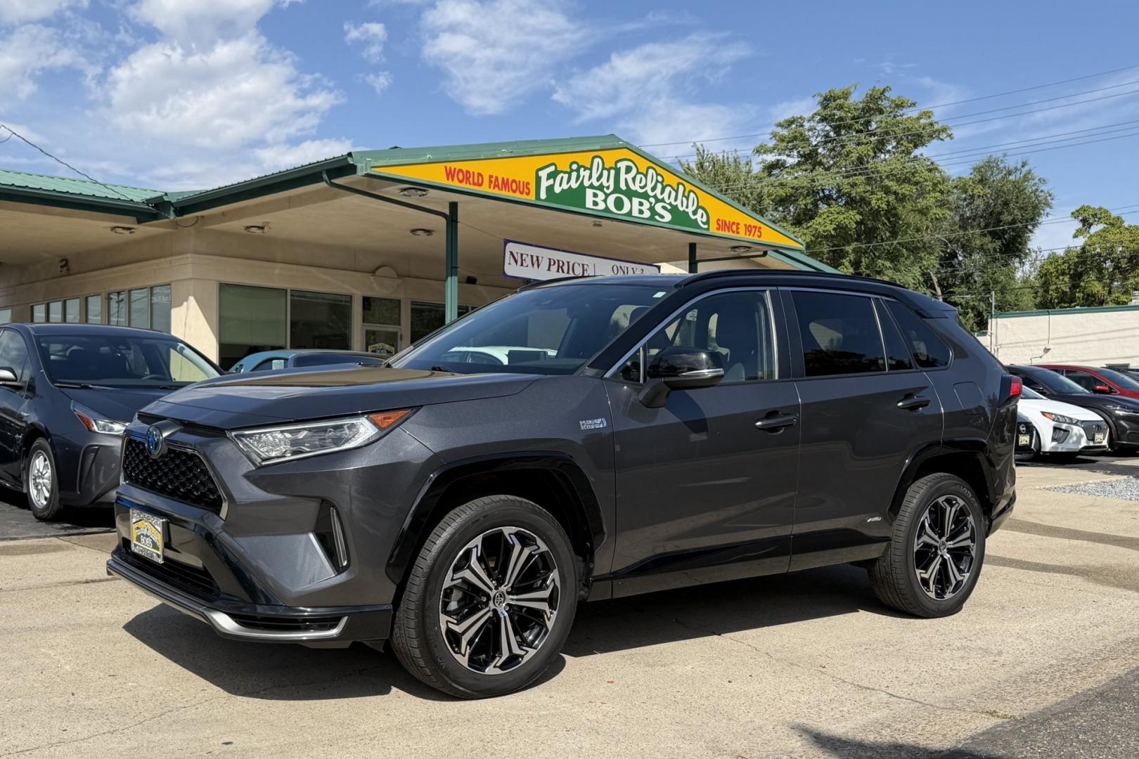 2021 Magnetite Gray Metallic /Black Toyota RAV4 Prime XSE (JTMEB3FV1MD) with an 4 Cyl 2.5 Liter Hybrid engine, Automatic transmission, located at 2304 W. Main St., Boise, ID, 83702, (208) 342-7777, 43.622105, -116.218658 - Hard To Find! Great To Own!- Photo#0