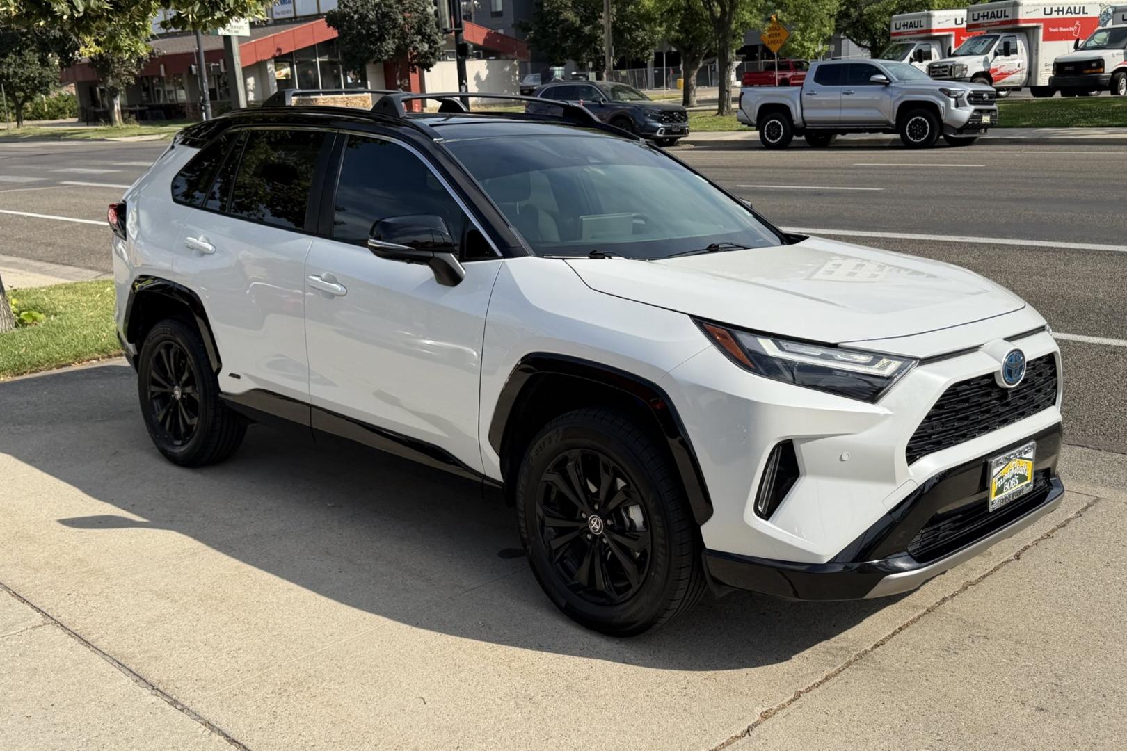 2024 Wind Chill Pearl /Black Toyota RAV4 Hybrid XSE (JTME6RFV8RD) with an 4 Cyl 2.5 Liter Hybrid engine, Automatic transmission, located at 2304 W. Main St., Boise, ID, 83702, (208) 342-7777, 43.622105, -116.218658 - New Tires! Great Fuel Economy! Hard To Find! Great To Own!- Photo#2