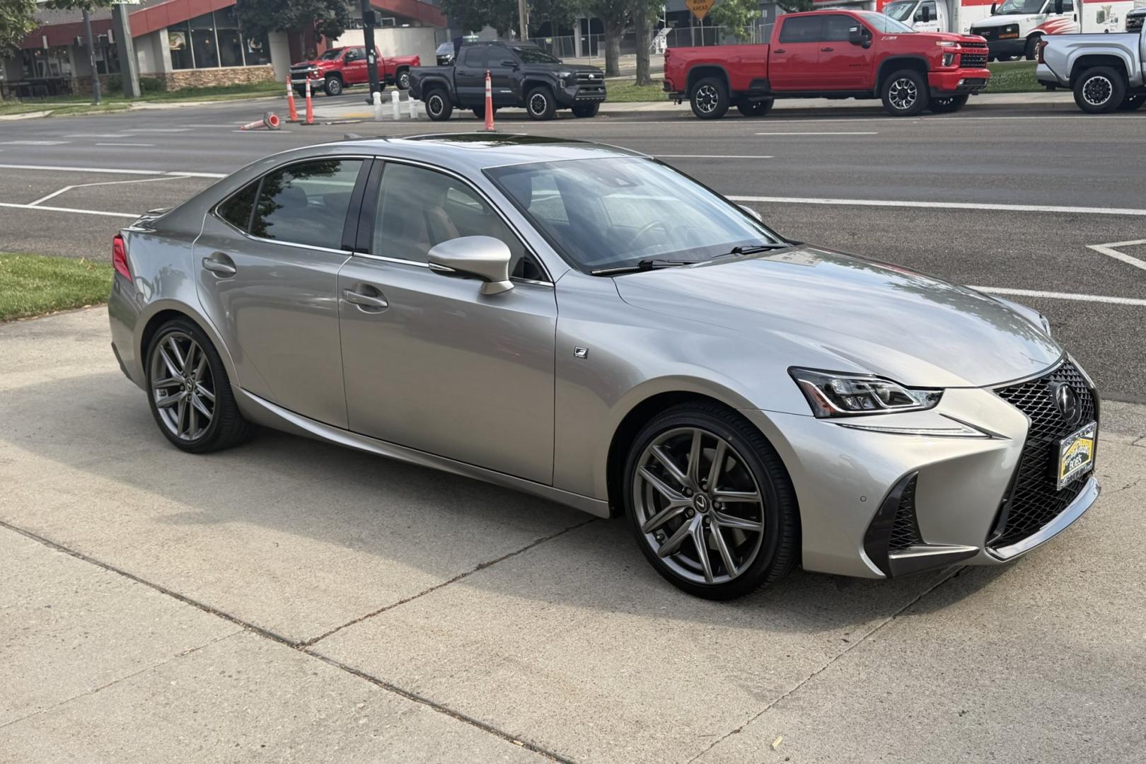 2019 Atomic Silver /Radiant Red Lexus IS 350 F-Sport (JTHCZ1D2XK5) with an V6 3.5 Liter engine, Automatic 6 Speed transmission, located at 2304 W. Main St., Boise, ID, 83702, (208) 342-7777, 43.622105, -116.218658 - Highly Optioned! New Tires! All Wheel Drive!- Photo#2
