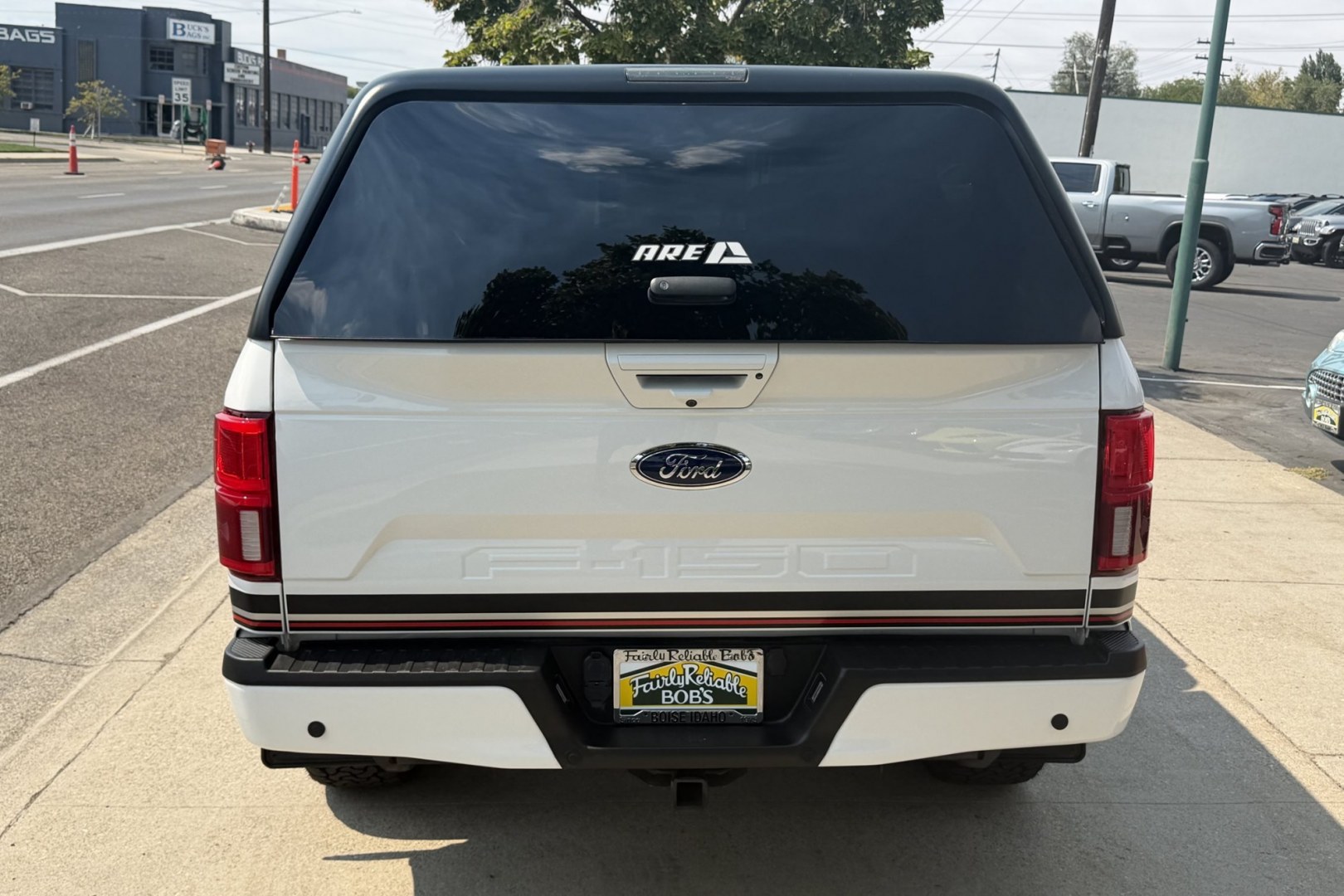 2020 Oxford White /Black/Red Ford F-150 Lariat Sport (1FTEW1E52LF) with an V8 5.0 Liter engine, Automatic 10 Speed transmission, located at 2304 W. Main St., Boise, ID, 83702, (208) 342-7777, 43.622105, -116.218658 - Power Running Boards! Low Mileage! Ready To Go!- Photo#3