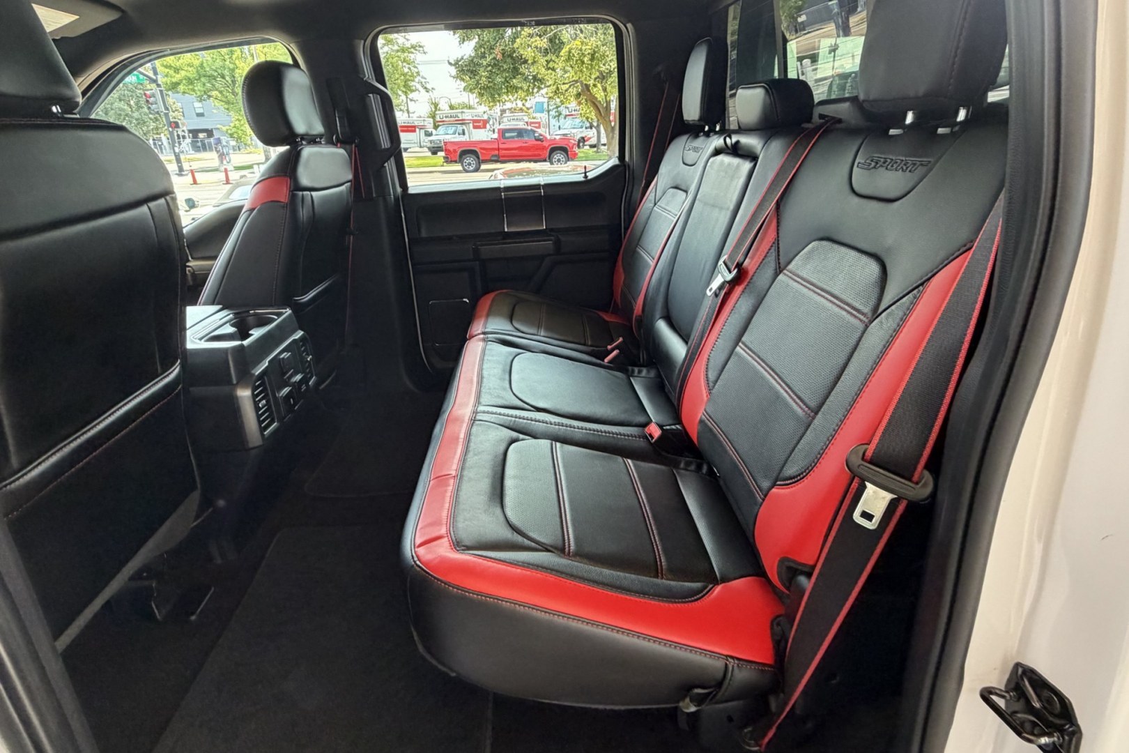 2020 Oxford White /Black/Red Ford F-150 Lariat Sport (1FTEW1E52LF) with an V8 5.0 Liter engine, Automatic 10 Speed transmission, located at 2304 W. Main St., Boise, ID, 83702, (208) 342-7777, 43.622105, -116.218658 - Power Running Boards! Low Mileage! Ready To Go!- Photo#17