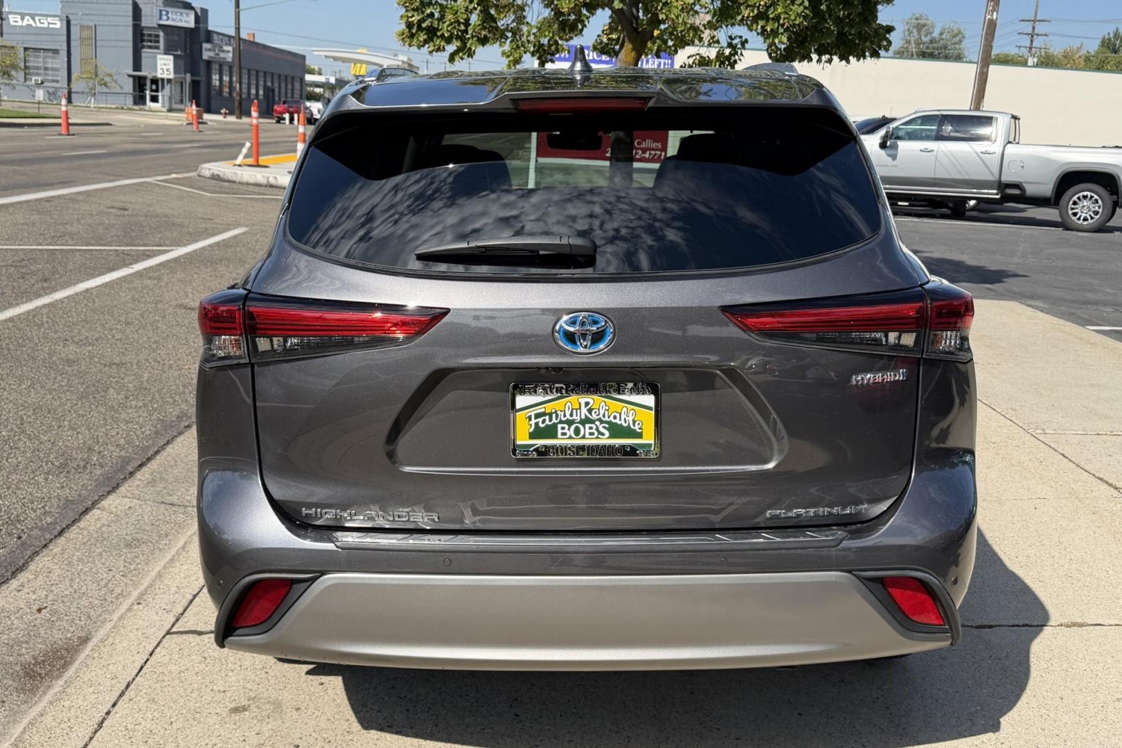 2023 Magnetite Gray Metallic /Black Toyota Highlander Platinum (5TDEBRCH4PS) with an 4 Cyl 2.5 Liter Hybrid engine, Automatic transmission, located at 2304 W. Main St., Boise, ID, 83702, (208) 342-7777, 43.622105, -116.218658 - New Tires! Hard To Find! Great To Own!- Photo#1