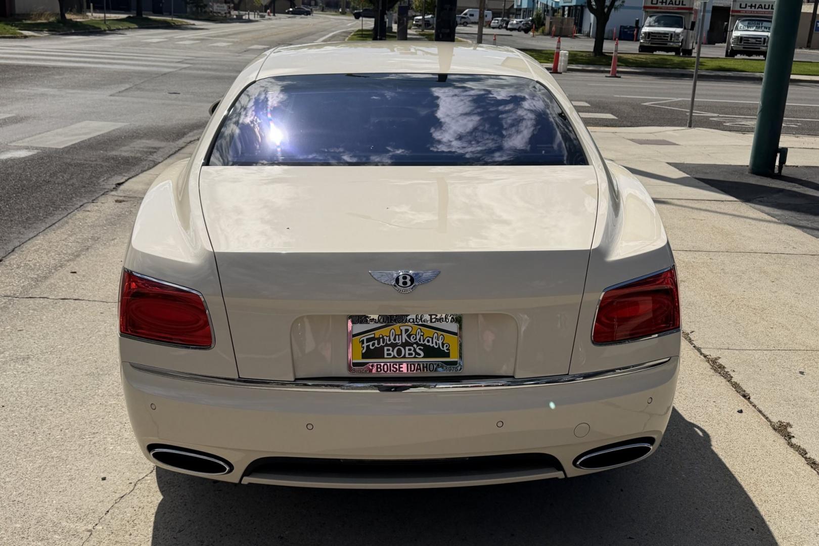 2014 White Sand /Magnolia Bentley Continental Flying Spur (SCBEC9ZA1EC) with an 6.0L W12 DOHC 48V TURBO FFV engine, Automatic 8 Speed transmission, located at 2304 W. Main St., Boise, ID, 83702, (208) 342-7777, 43.622105, -116.218658 - 616-Horsepower Twin Turbo W12 Engine! Ultra Luxury Sedan!- Photo#1