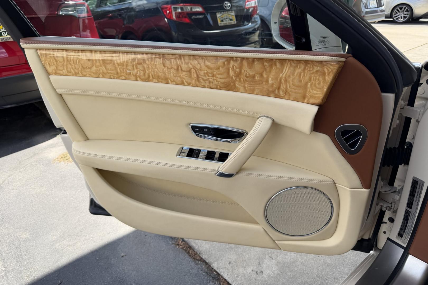 2014 White Sand /Magnolia Bentley Continental Flying Spur (SCBEC9ZA1EC) with an 6.0L W12 DOHC 48V TURBO FFV engine, Automatic 8 Speed transmission, located at 2304 W. Main St., Boise, ID, 83702, (208) 342-7777, 43.622105, -116.218658 - 616-Horsepower Twin Turbo W12 Engine! Ultra Luxury Sedan!- Photo#6