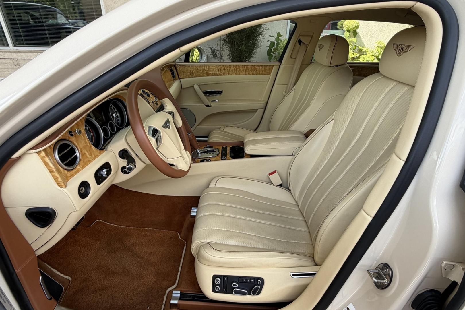 2014 White Sand /Magnolia Bentley Continental Flying Spur (SCBEC9ZA1EC) with an 6.0L W12 DOHC 48V TURBO FFV engine, Automatic 8 Speed transmission, located at 2304 W. Main St., Boise, ID, 83702, (208) 342-7777, 43.622105, -116.218658 - 616-Horsepower Twin Turbo W12 Engine! Ultra Luxury Sedan!- Photo#10