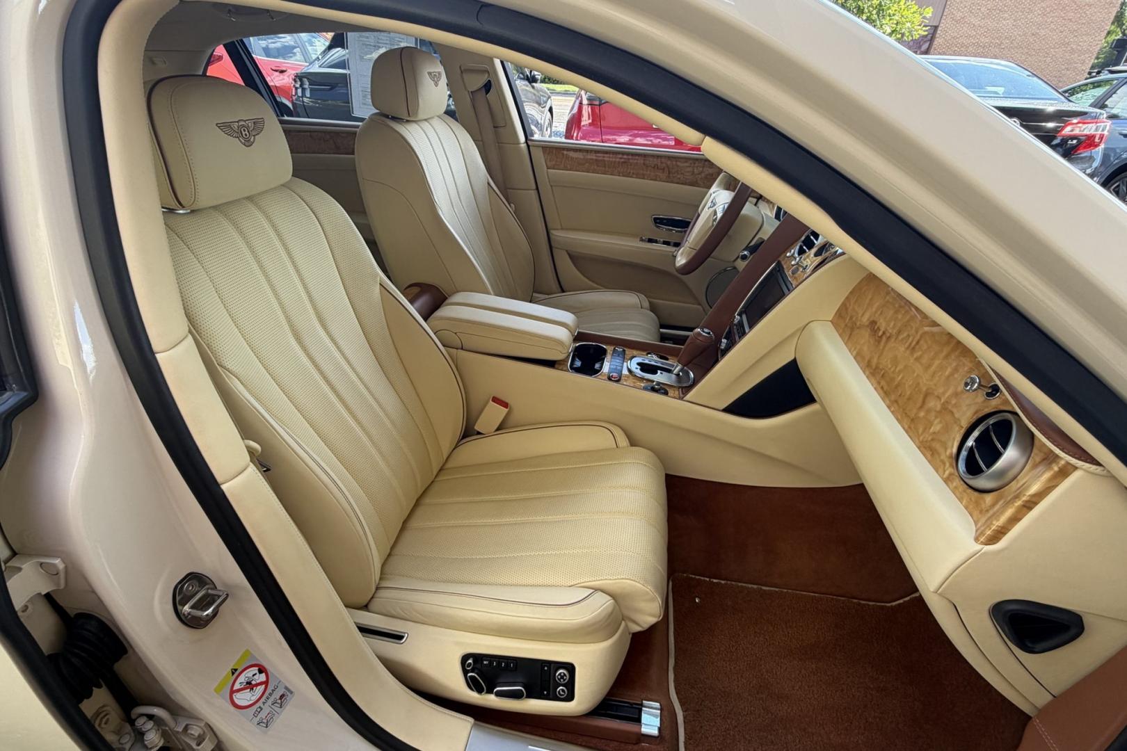2014 White Sand /Magnolia Bentley Continental Flying Spur (SCBEC9ZA1EC) with an 6.0L W12 DOHC 48V TURBO FFV engine, Automatic 8 Speed transmission, located at 2304 W. Main St., Boise, ID, 83702, (208) 342-7777, 43.622105, -116.218658 - 616-Horsepower Twin Turbo W12 Engine! Ultra Luxury Sedan!- Photo#19