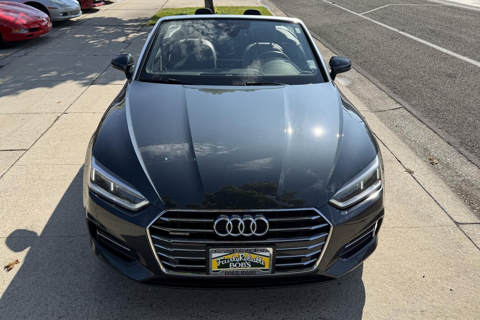 2018 Manhattan Gray Metallic /Black Audi A5 Premium Plus Cabriolet Quattro 7A (WAUYNGF57JN) with an 2.0L L4 DOHC 16V TURBO engine, Automatic 7 Speed transmission, located at 2304 W. Main St., Boise, ID, 83702, (208) 342-7777, 43.622105, -116.218658 - Stunning All Wheel Drive Audi Convertible!- Photo#3